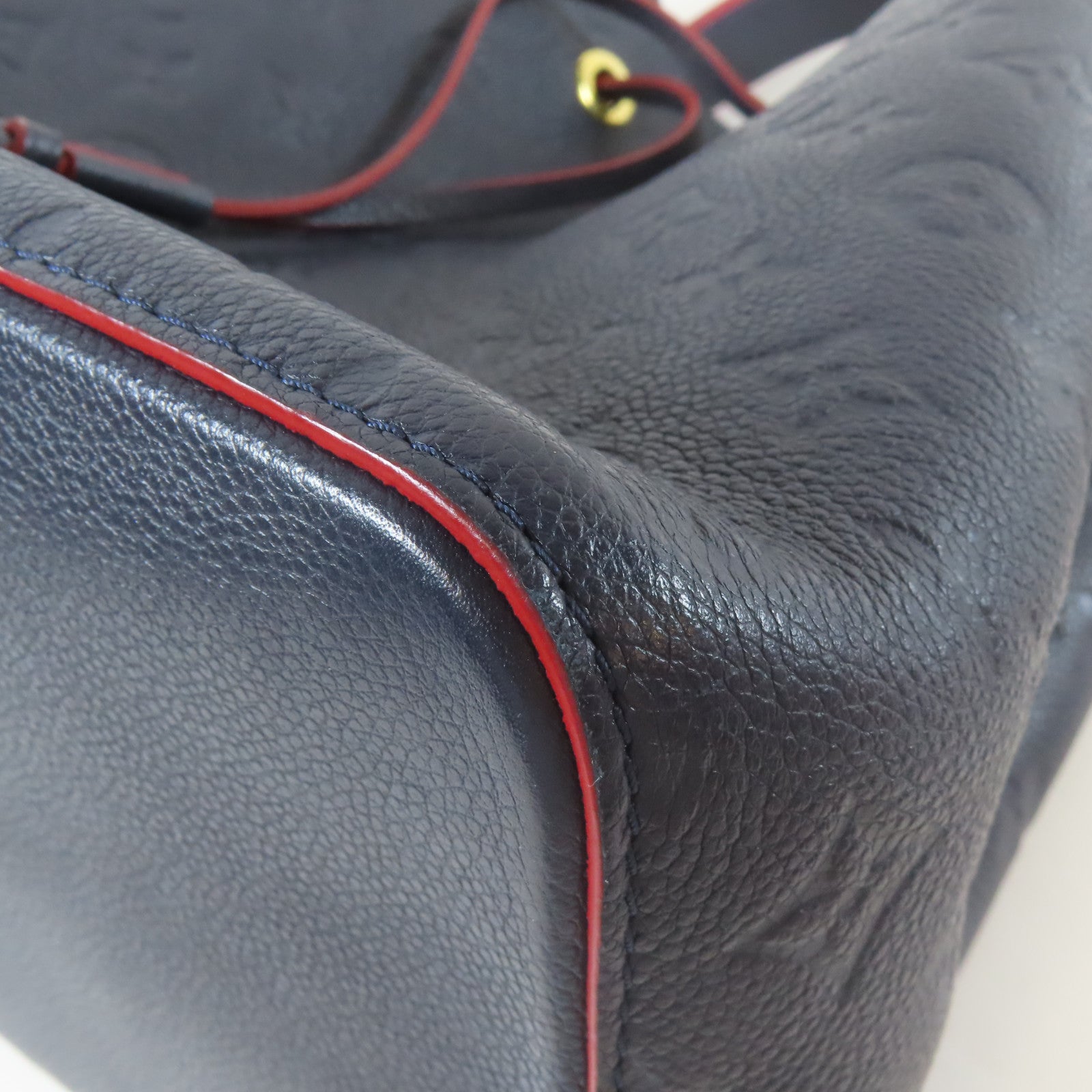 LOUIS VUITTON Monogram Empreinte Noe Noe MM金扣手挽肩背兩用袋深藍色