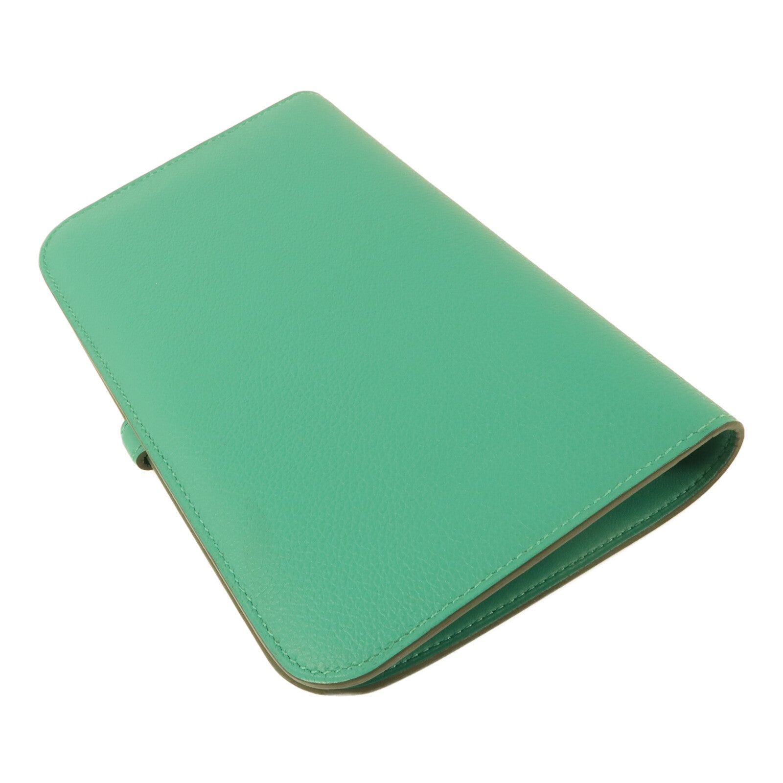 HERMES Evercolor皮革Dogon GM長錢包Vert Verone