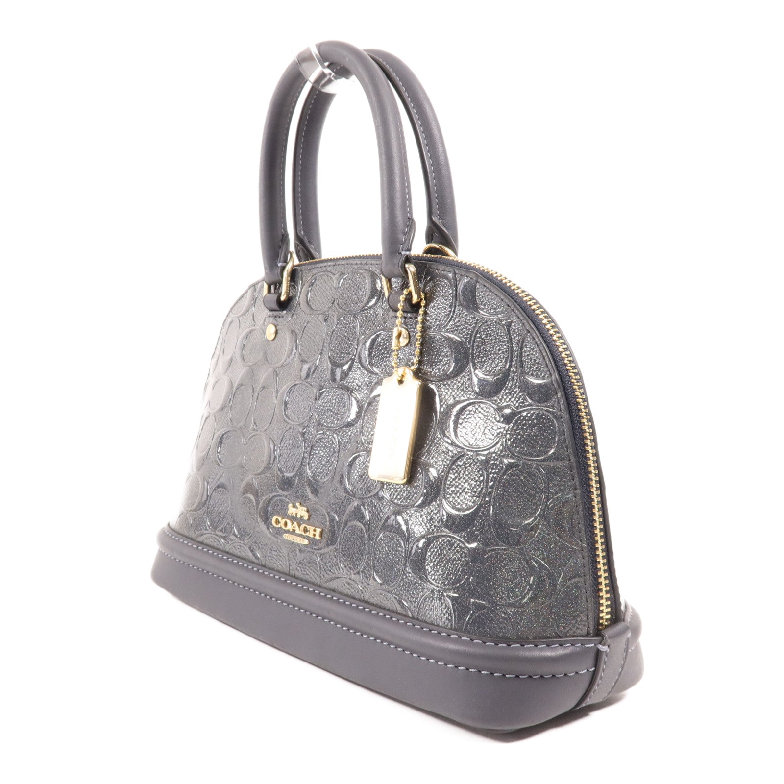 COACH 漆皮皮革/牛皮皮革2 Way Shoulder Bag金扣手挽肩背兩用袋