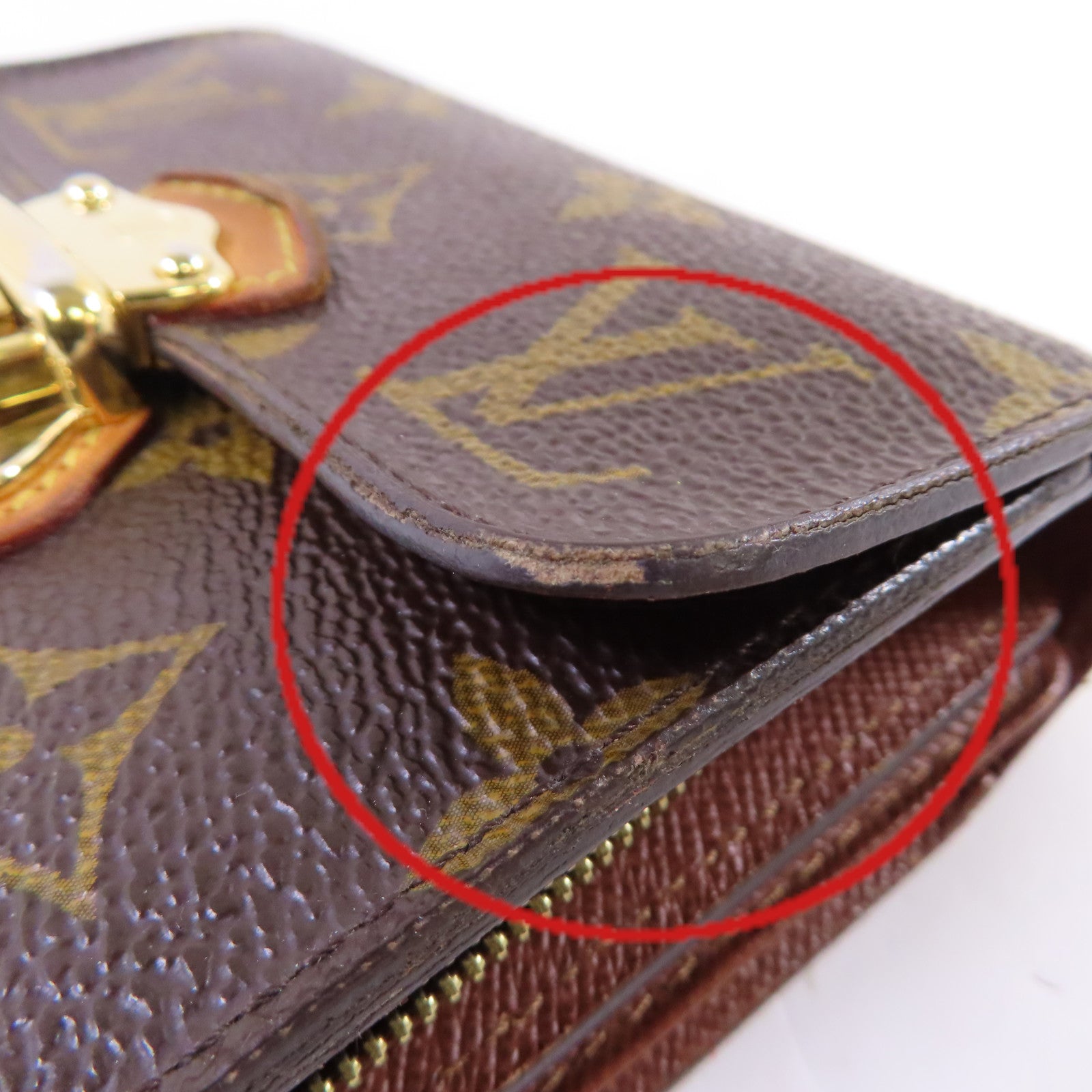 LOUIS VUITTON Monogram Joey Short Wallet金扣短錢包啡色