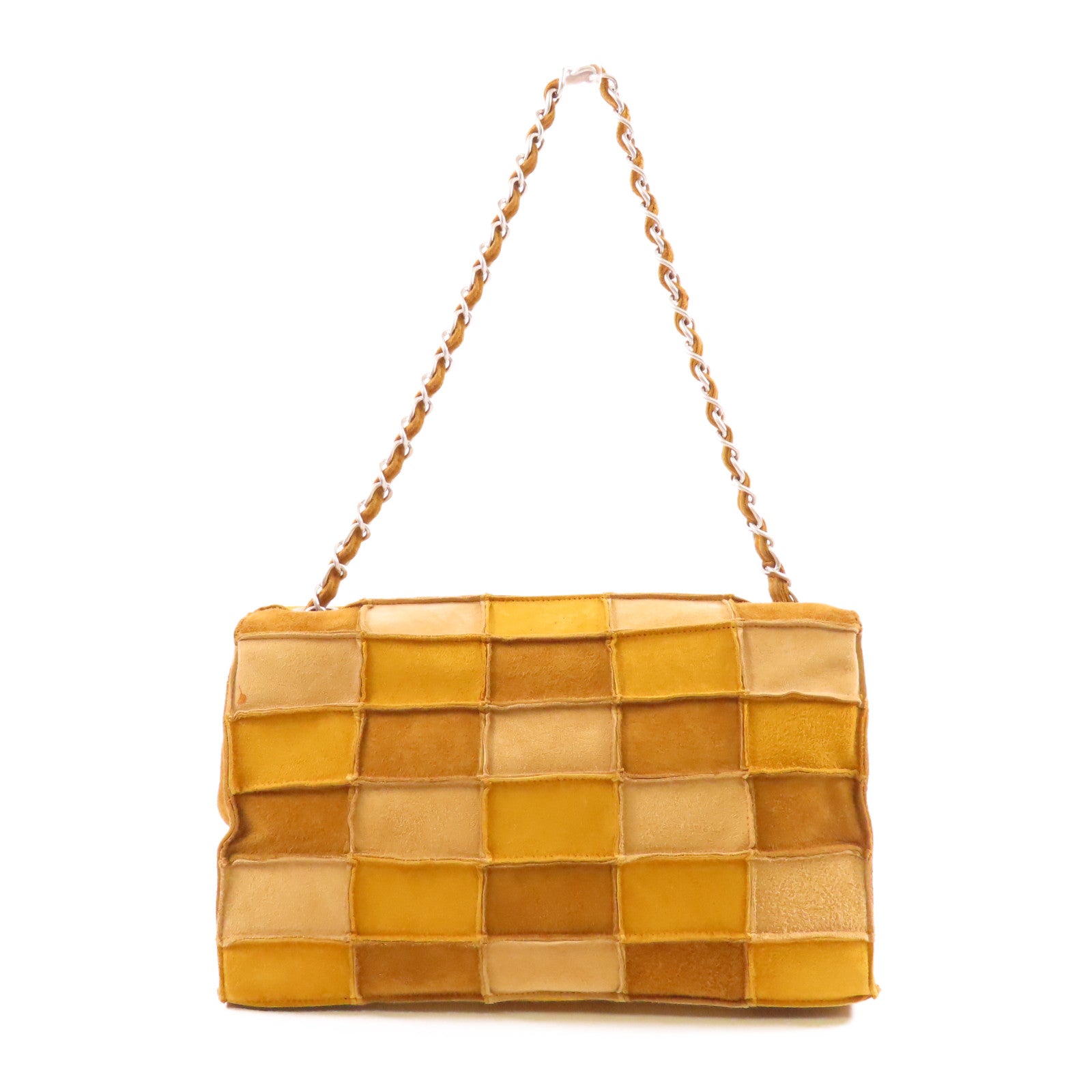 CHANEL 麂皮皮革2.55 Chain Shoulder銀扣鏈帶肩背袋