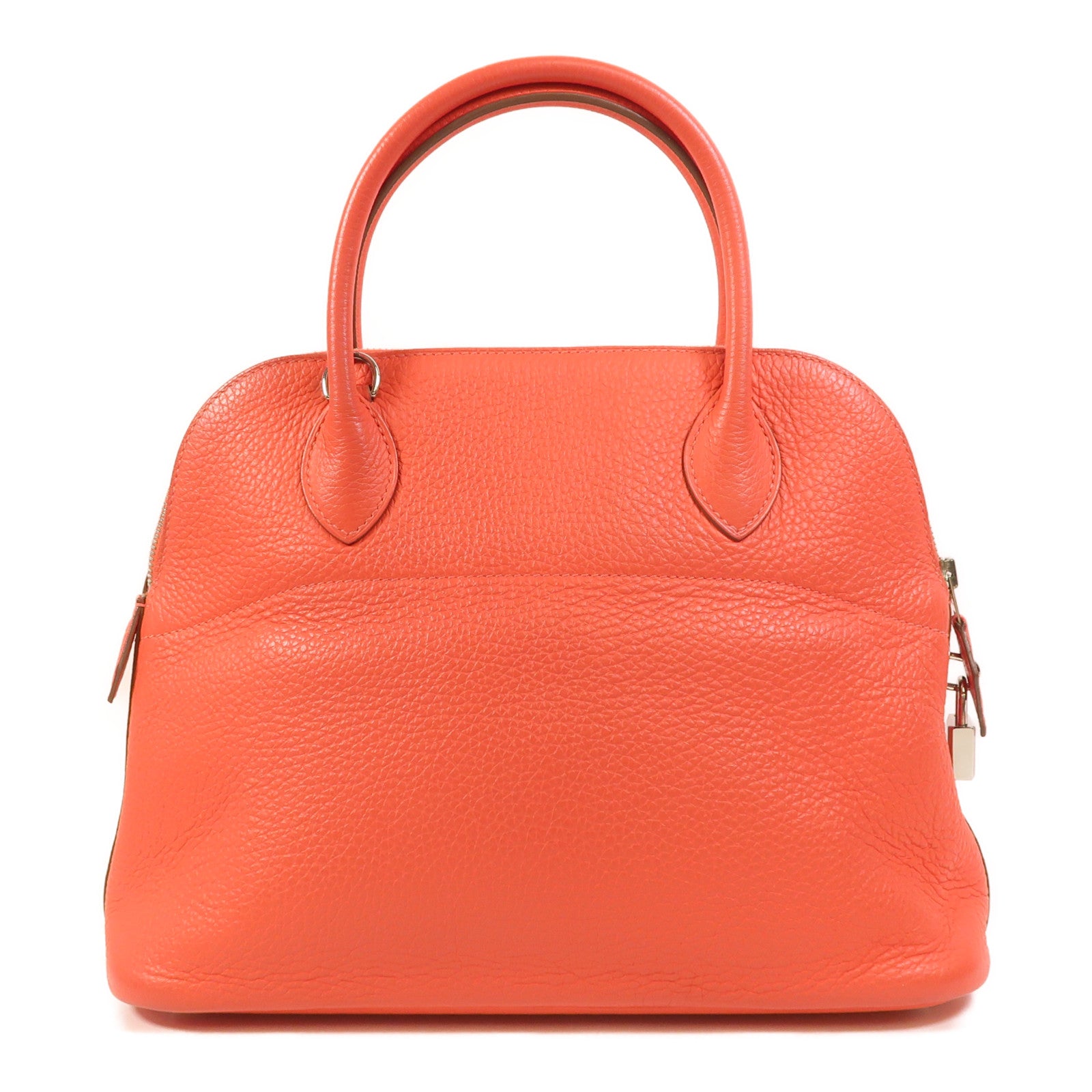 HERMES Clemence皮革Bolide 31銀扣手挽肩背兩用袋Rose Jaipur