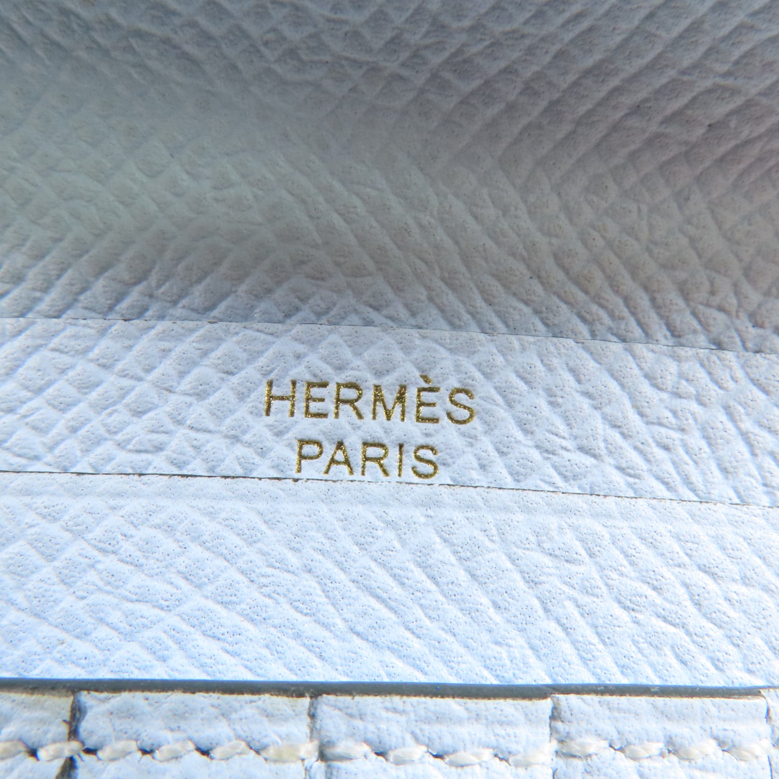 HERMES Epsom皮革Bearn Wallet金扣錢包Vert Criquet