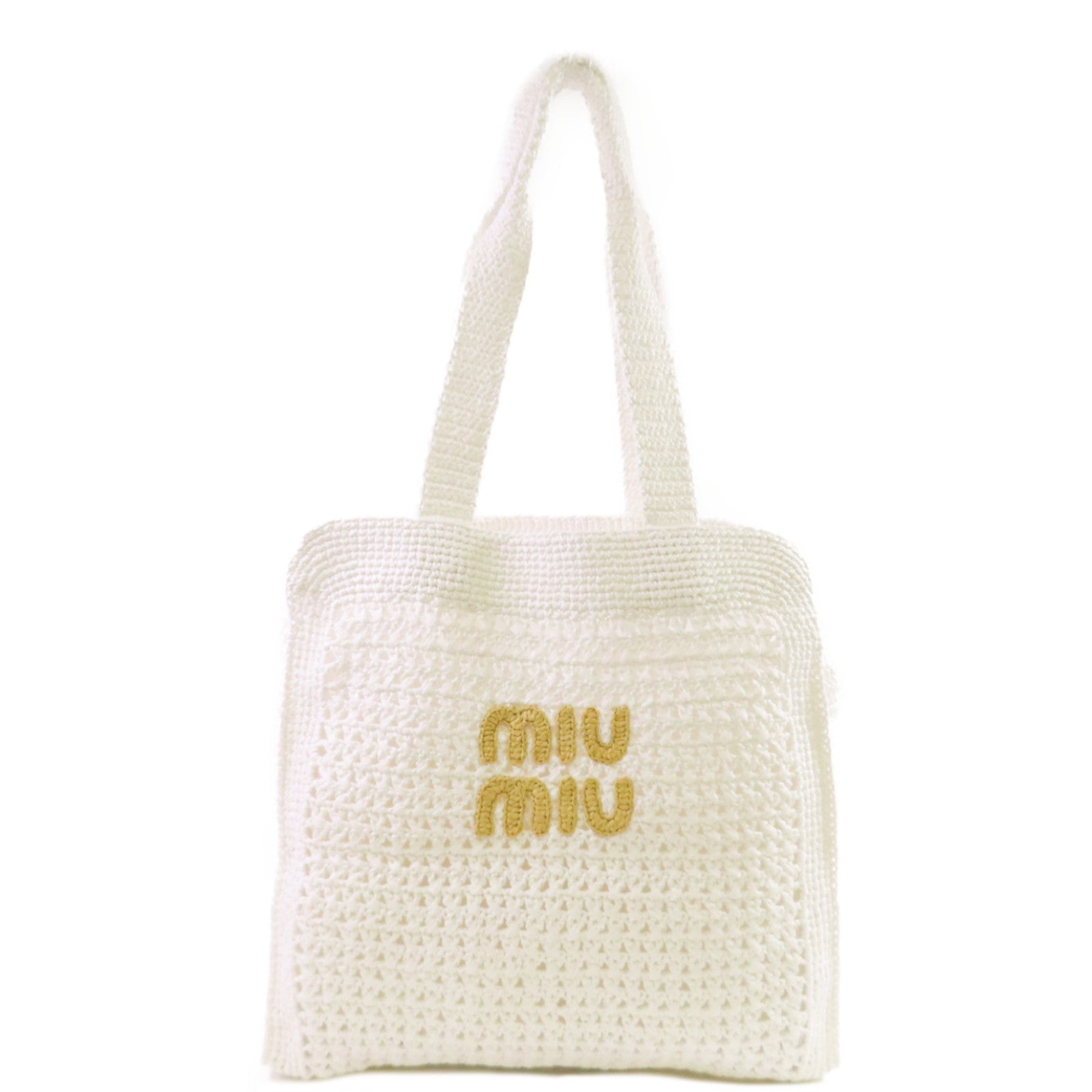 Miu Miu 【激減優惠】PVC Tote Bag金扣肩背袋白色