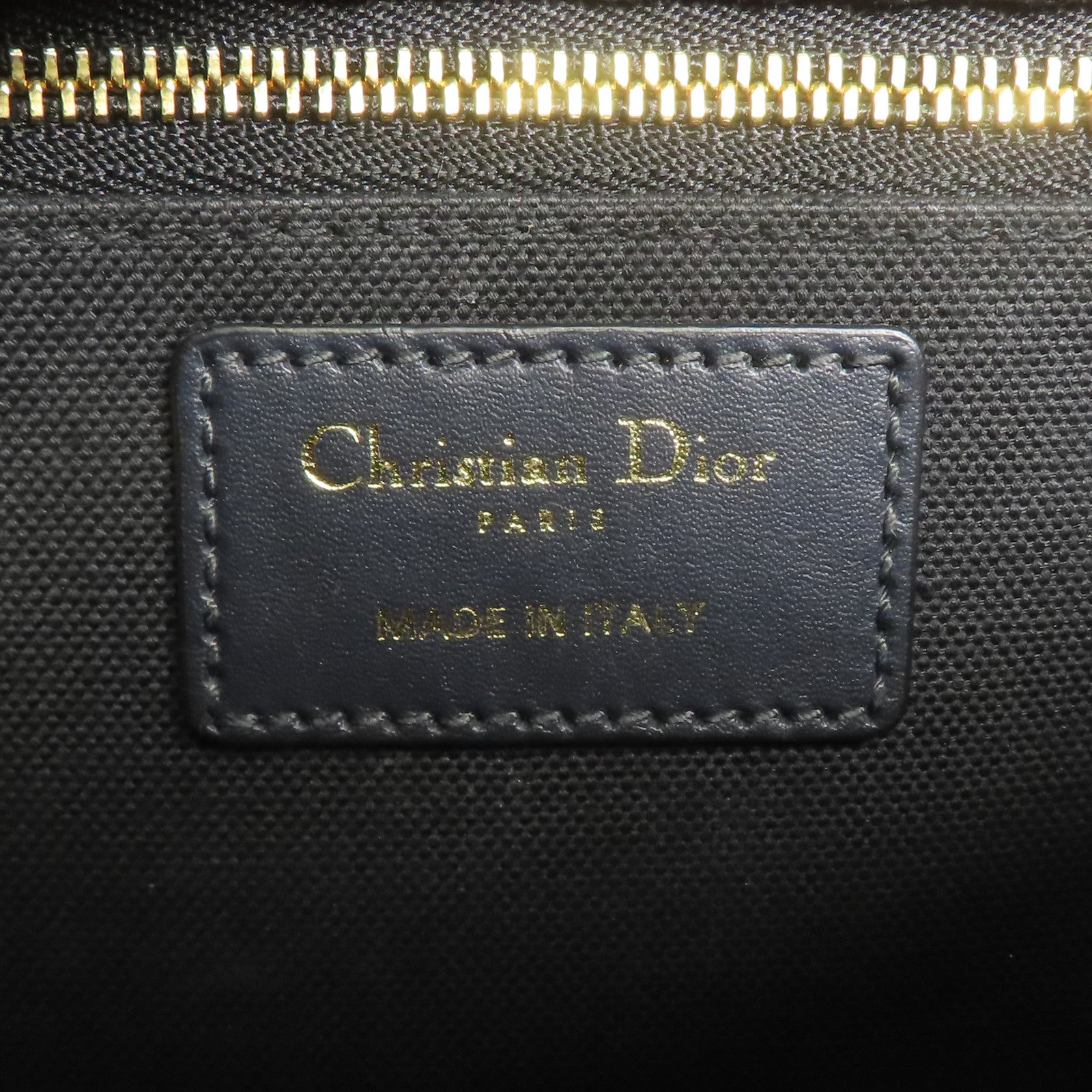 Dior CD GHW Montaigne 30 Shoulder Bag Canvas Navy/Beige