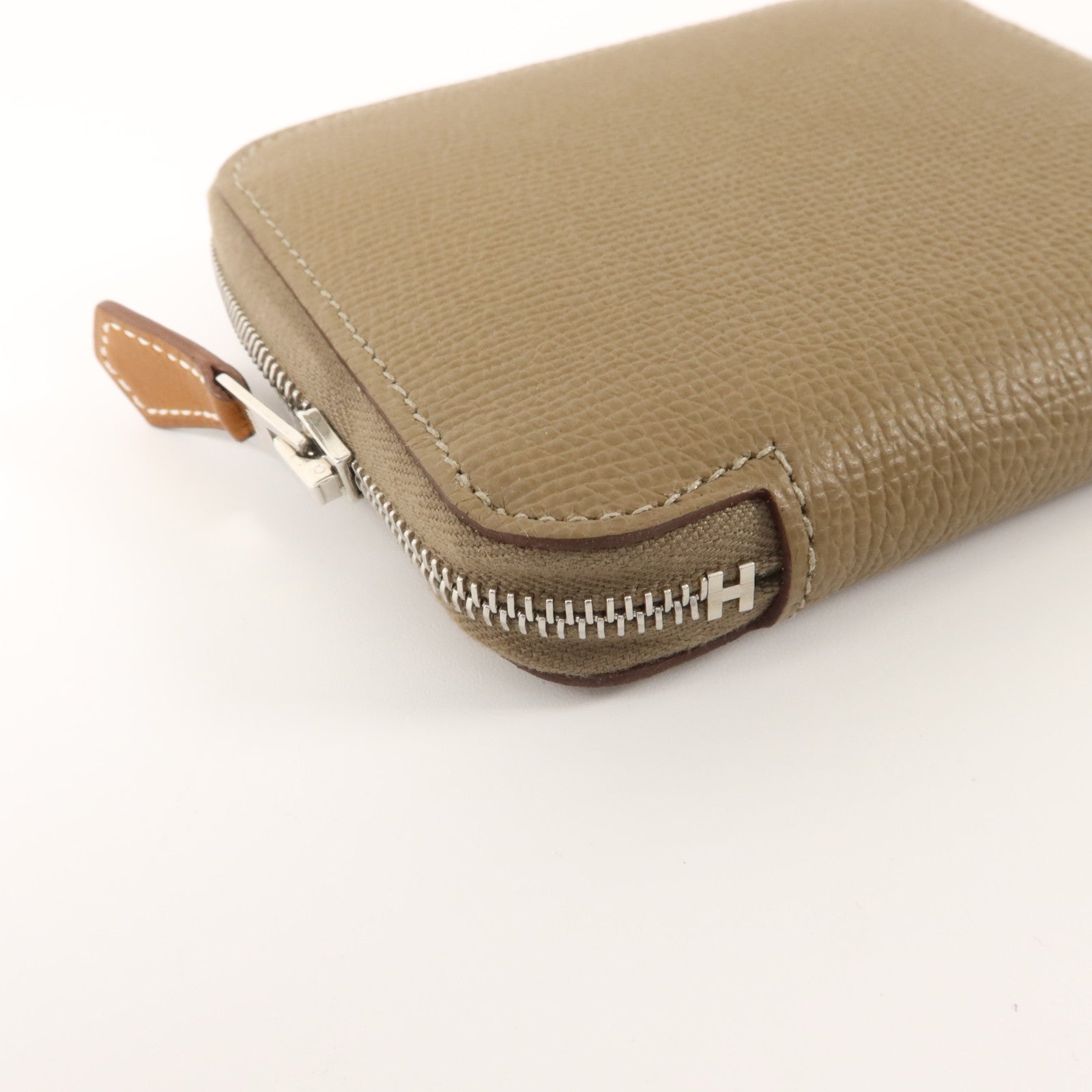 HERMES Epsom皮革Silk In Compact Wallet錢包Etoupe
