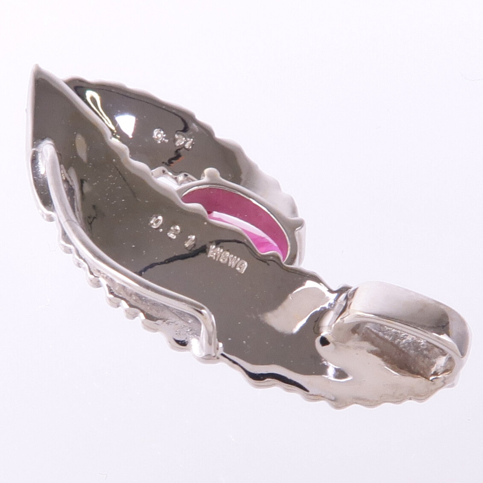 JEWELRY 18K白金Ruby Diamond Pendant Top紅寶石/鑽石吊墜