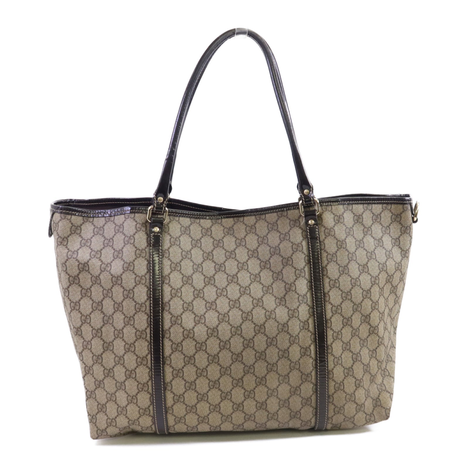 GUCCI 塗層帆布Tote Bag金扣肩背袋