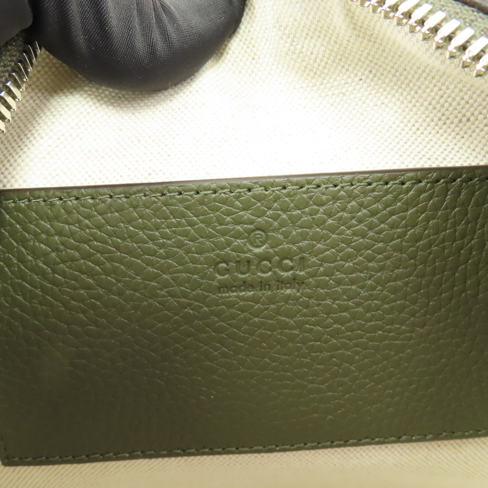 GUCCI GG SHW Mini Jumbo GG Duffle 2 Way Shoulder Hand Bag Calfskin Leather Green