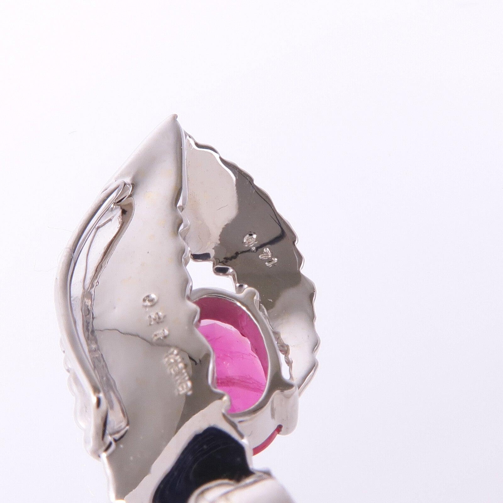 JEWELRY 18K白金Ruby Diamond Pendant Top紅寶石/鑽石吊墜