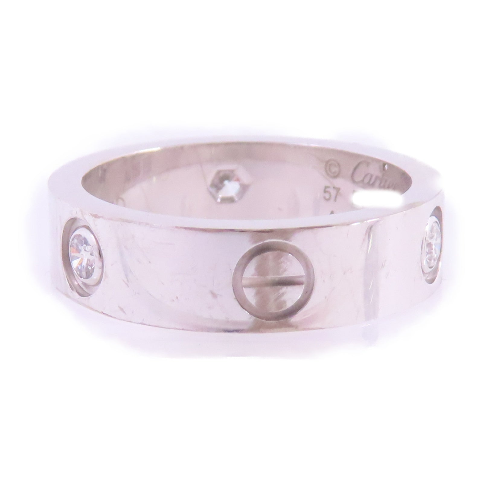 CARTIER (PRICE DOWN) Diamond Love Ring Cartier#57/US#7.75 18K White Gold
