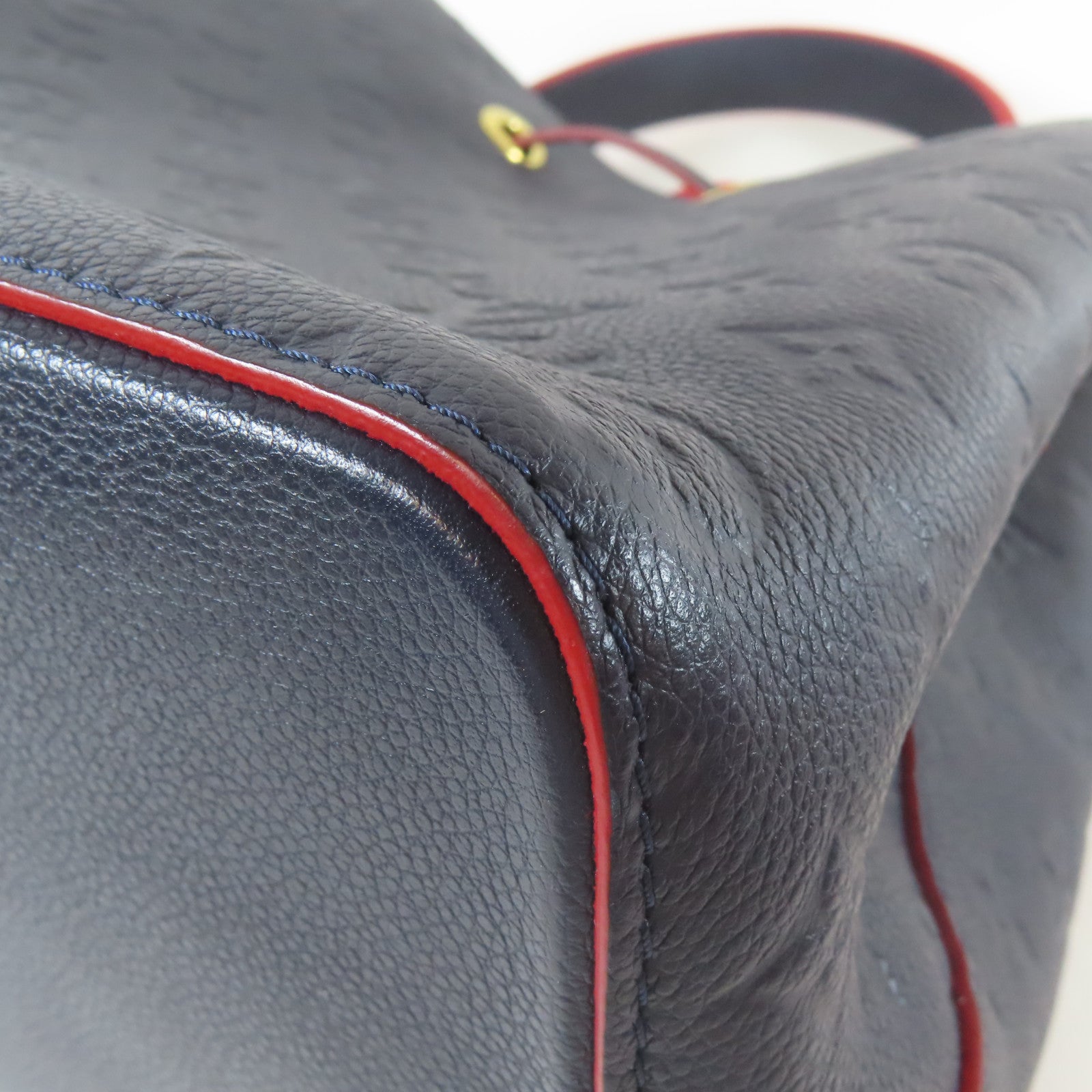 LOUIS VUITTON Monogram Empreinte Noe Noe MM金扣手挽肩背兩用袋深藍色