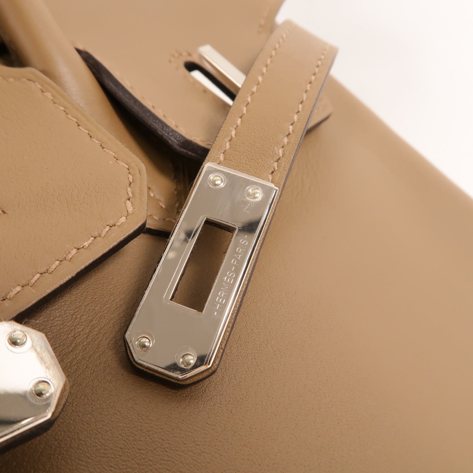 HERMES Jonathan皮革Birkin 25手挽袋Beige De Weimar
