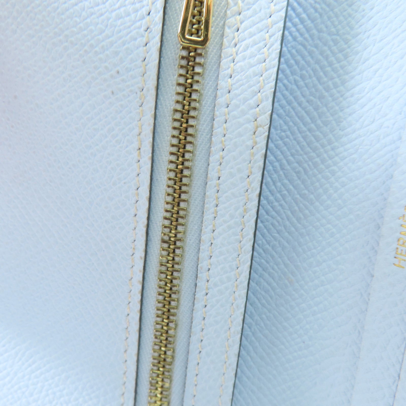 HERMES Epsom皮革Bearn Wallet金扣錢包Vert Criquet