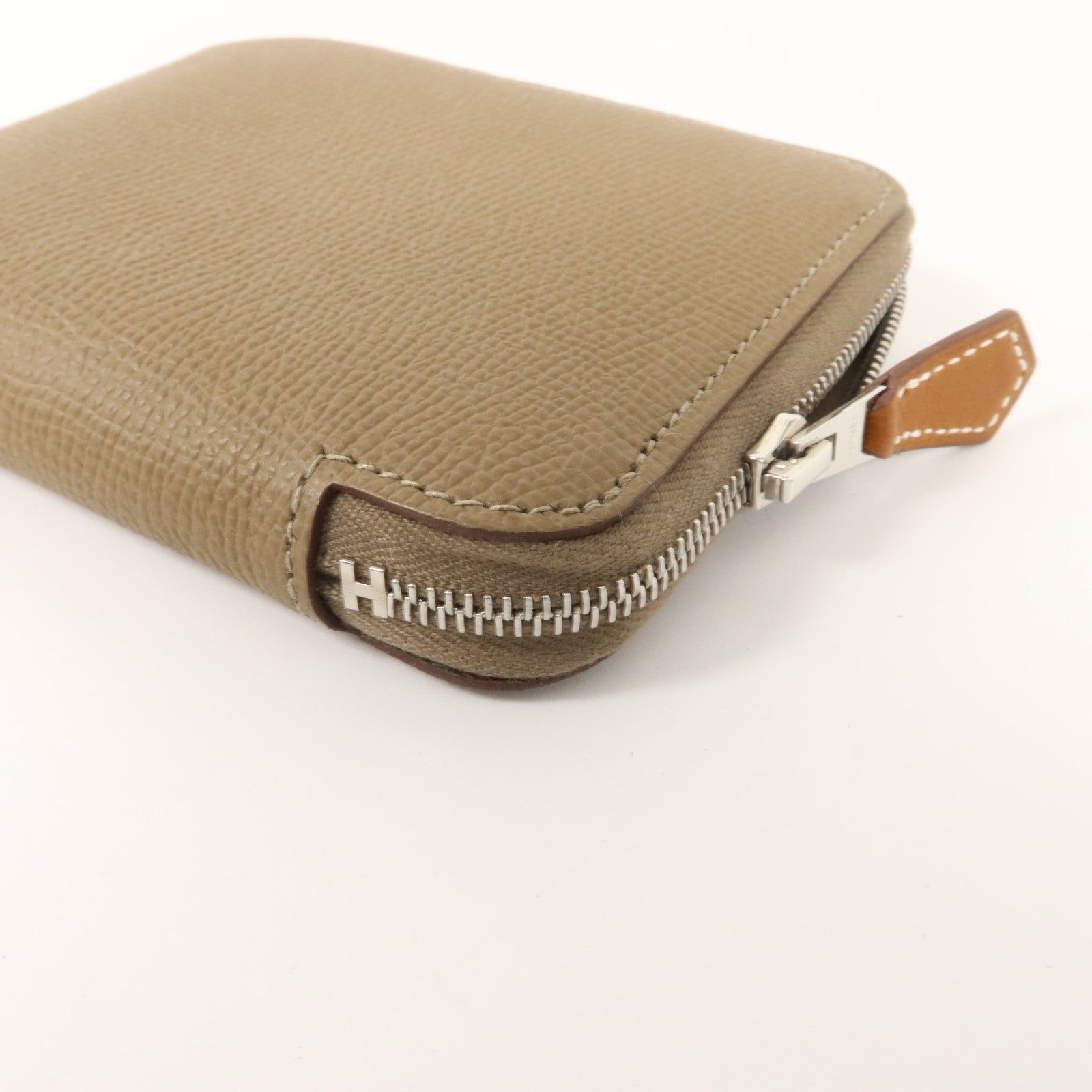 HERMES Epsom皮革Silk In Compact Wallet錢包Etoupe