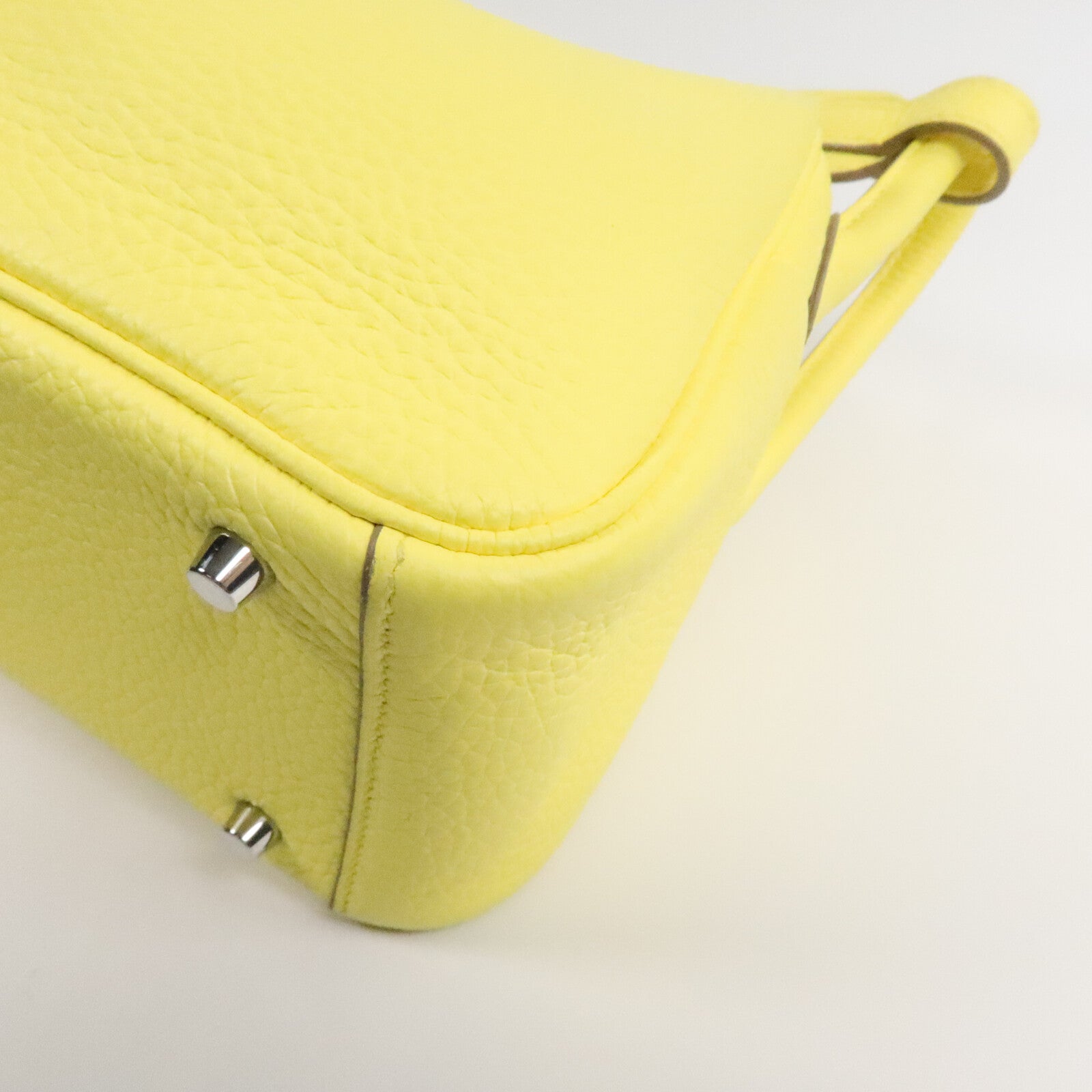 HERMES Mini Lindy金扣手挽肩背兩用袋Limoncello