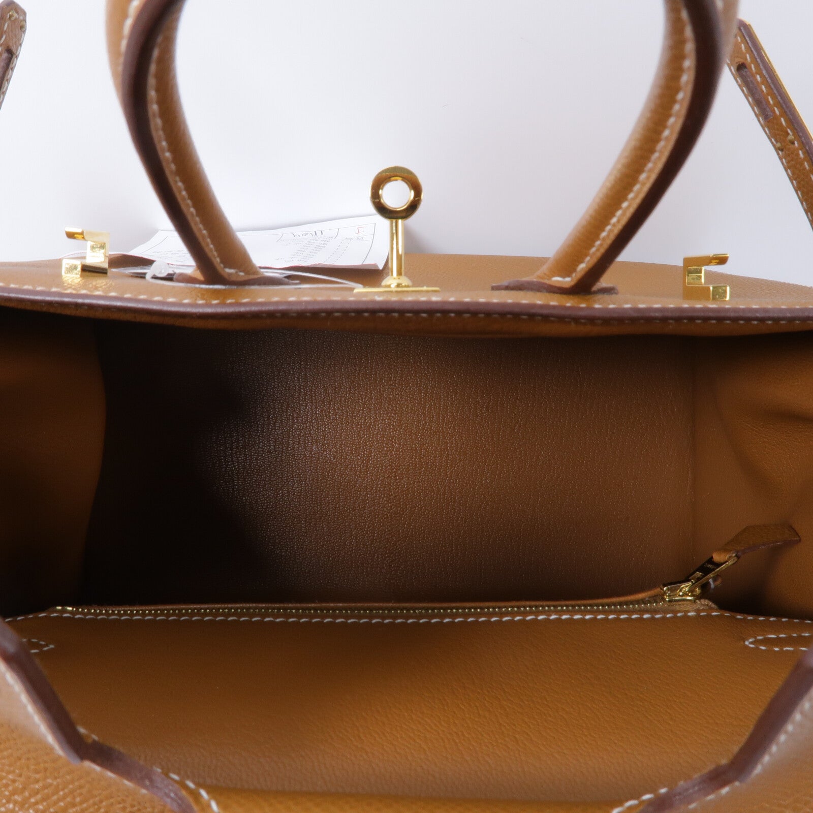 HERMES Epsom皮革Birkin 25手挽袋Gold
