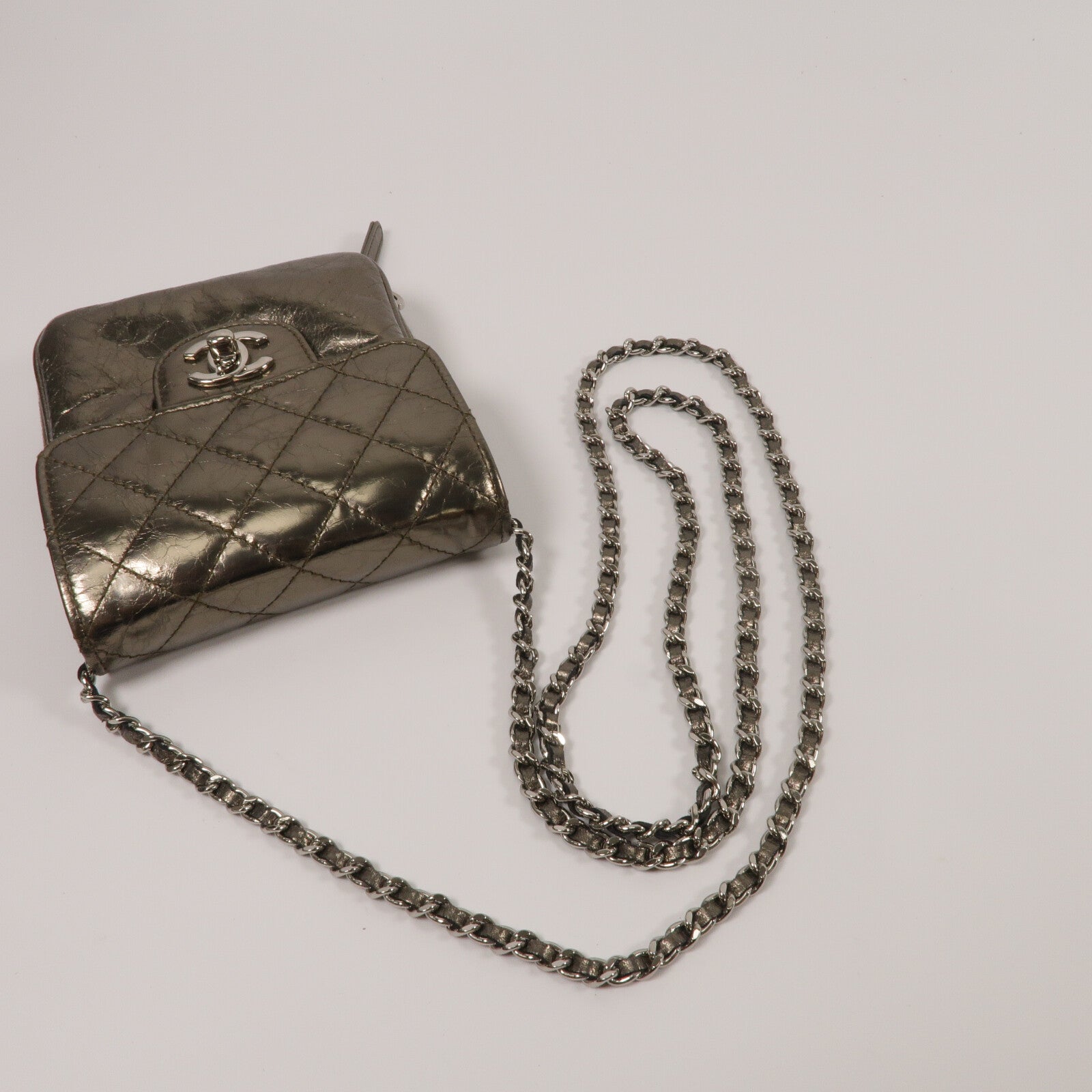 CHANEL 牛皮皮革Chain Shoulder鏈帶肩背袋