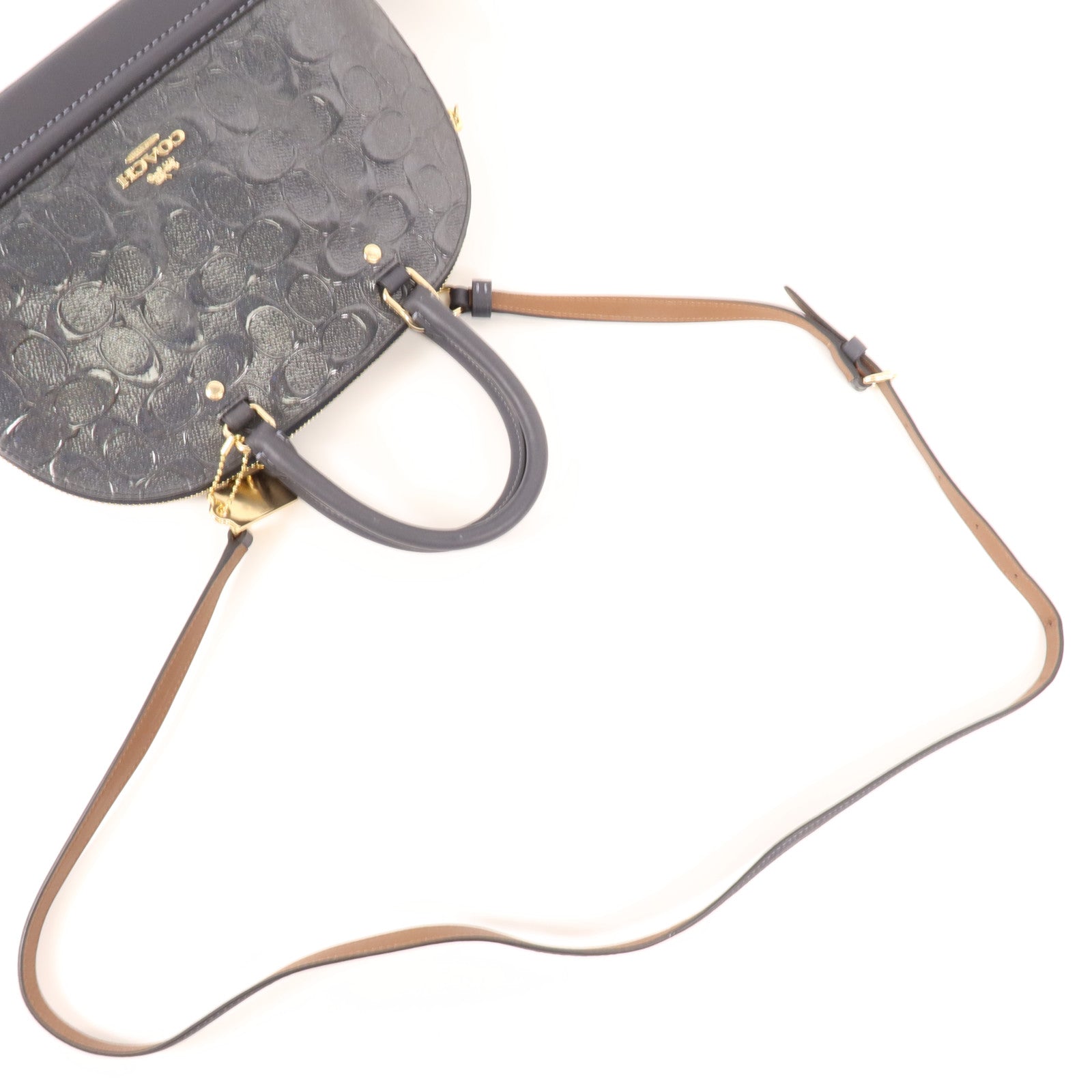 COACH 漆皮皮革/牛皮皮革2 Way Shoulder Bag金扣手挽肩背兩用袋