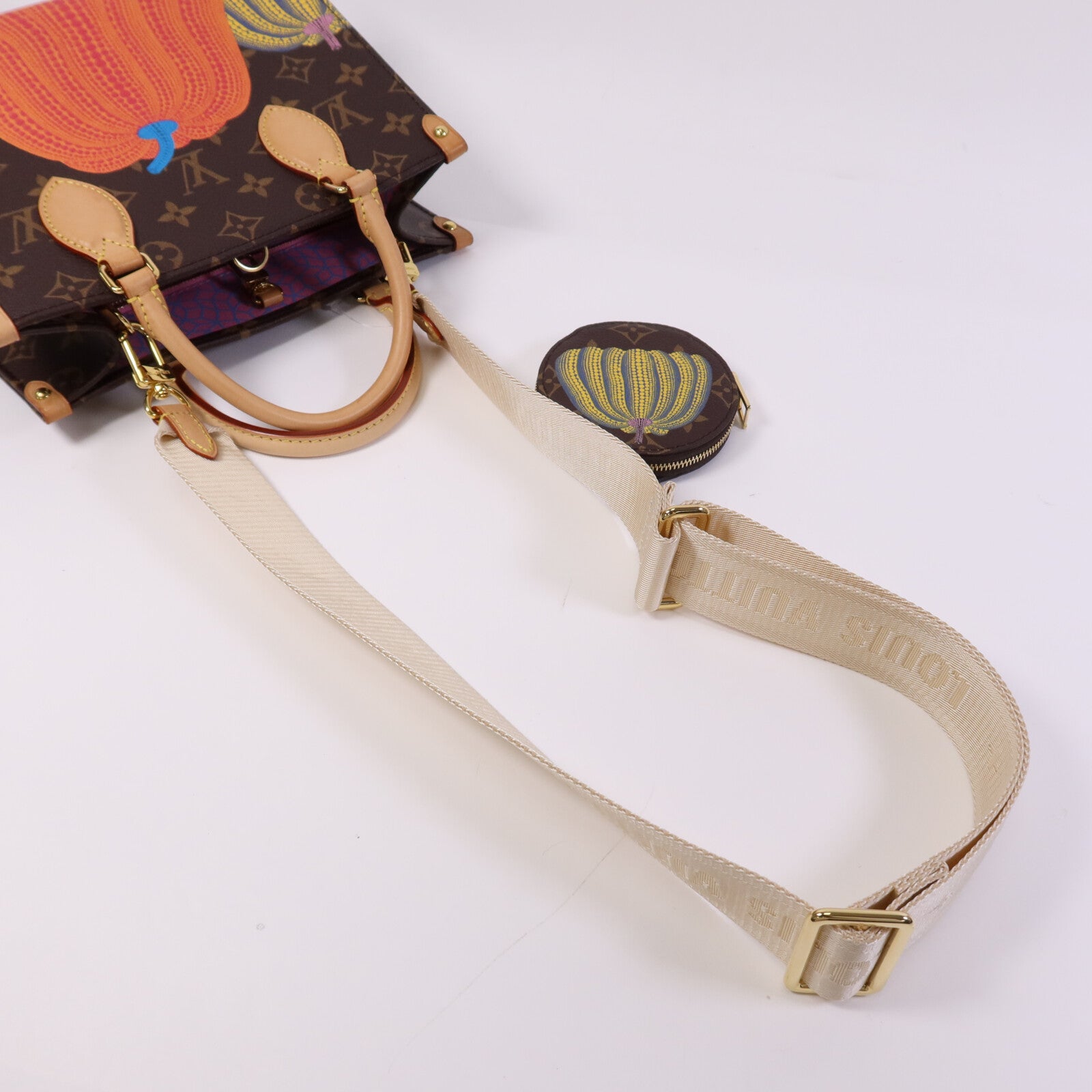 LOUIS VUITTON Monogram LV x YK On the Go PM金扣手挽肩背兩用袋