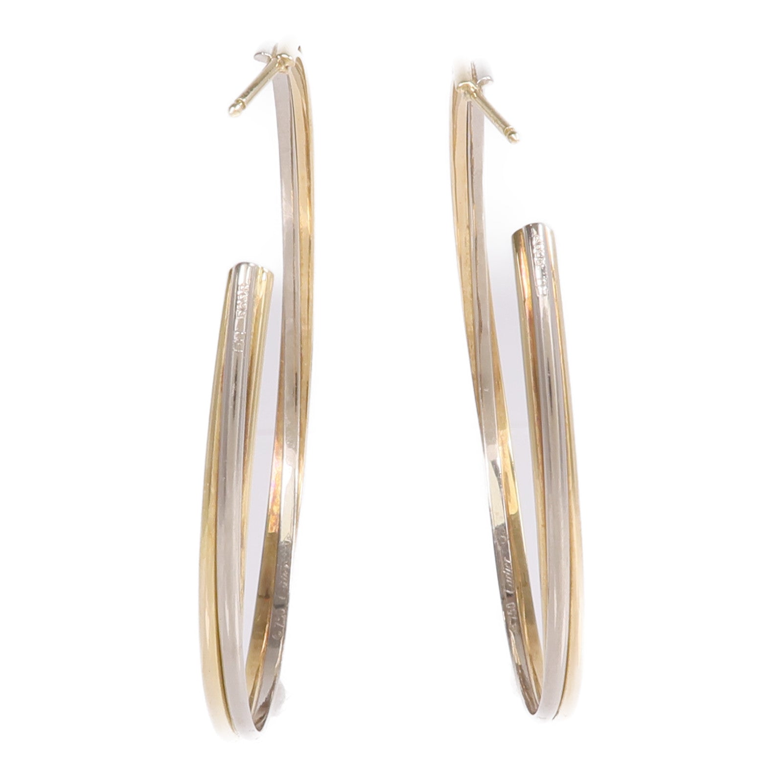 CARTIER 18K玫瑰金/黃金/白金Trinity耳環
