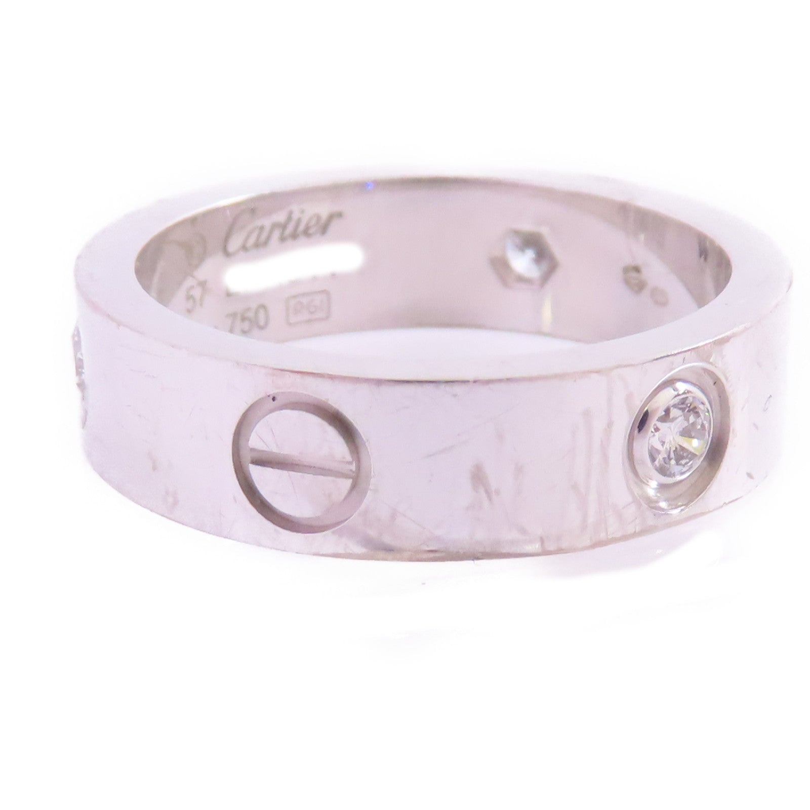 CARTIER (PRICE DOWN) Diamond Love Ring Cartier#57/US#7.75 18K White Gold