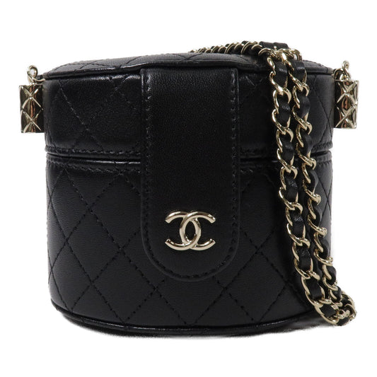 CHANEL 牛皮皮革Vanity Case鏈帶肩背袋