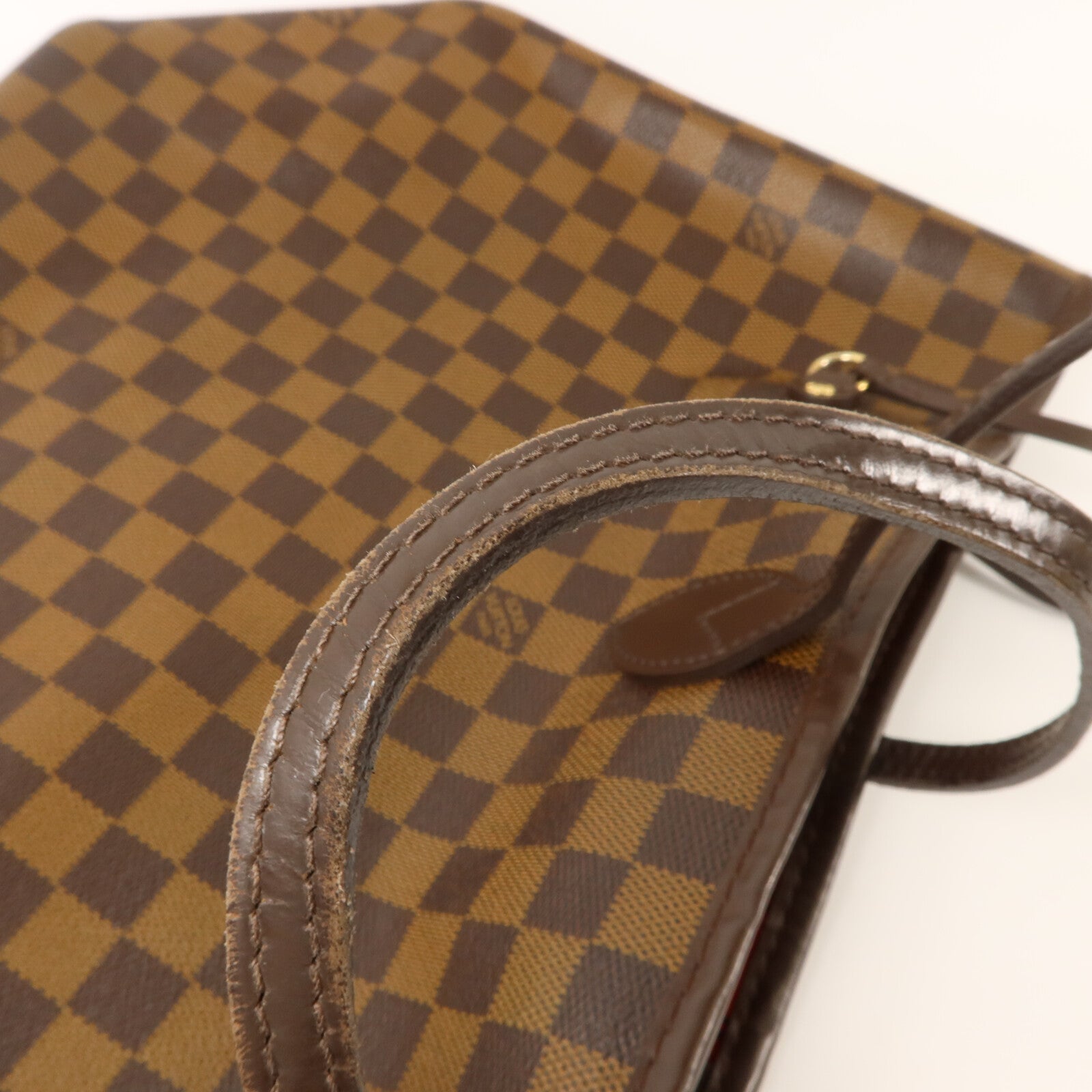 LOUIS VUITTON Damier Neverfull金扣肩背袋