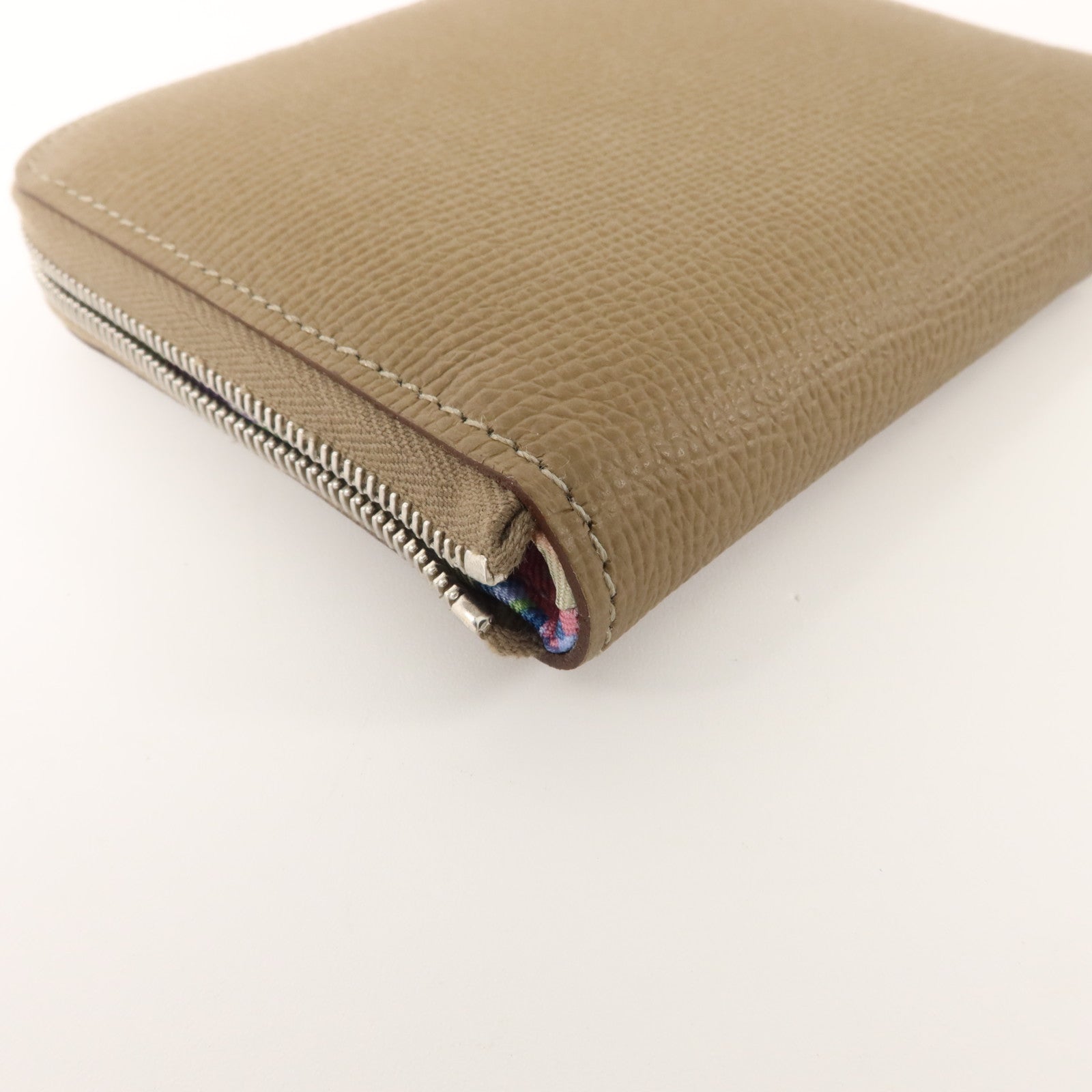 HERMES Epsom皮革Silk In Compact Wallet錢包Etoupe