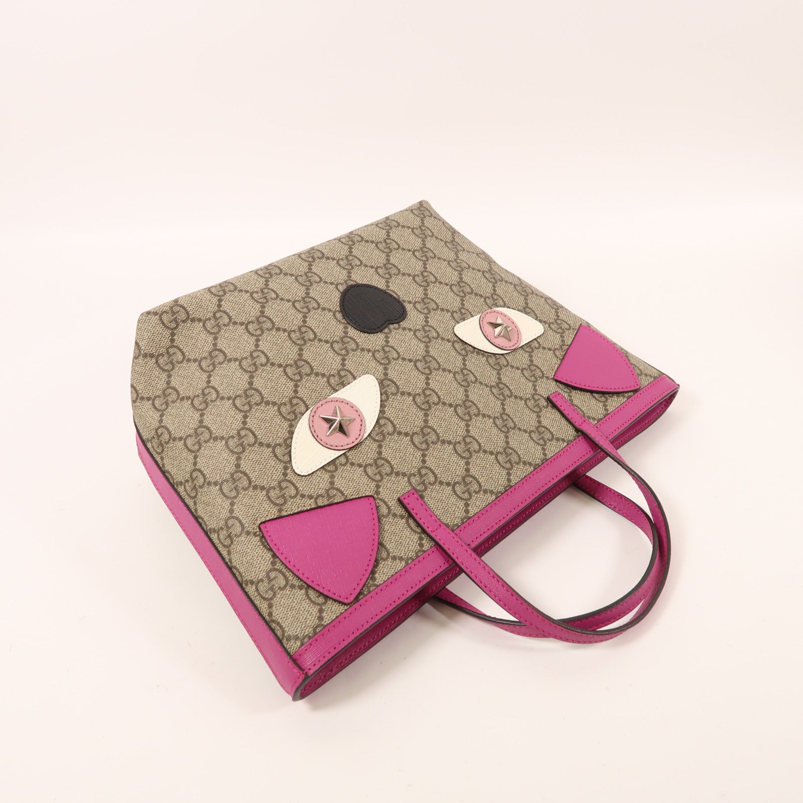 GUCCI 塗層帆布Tote Bag銀扣手挽袋