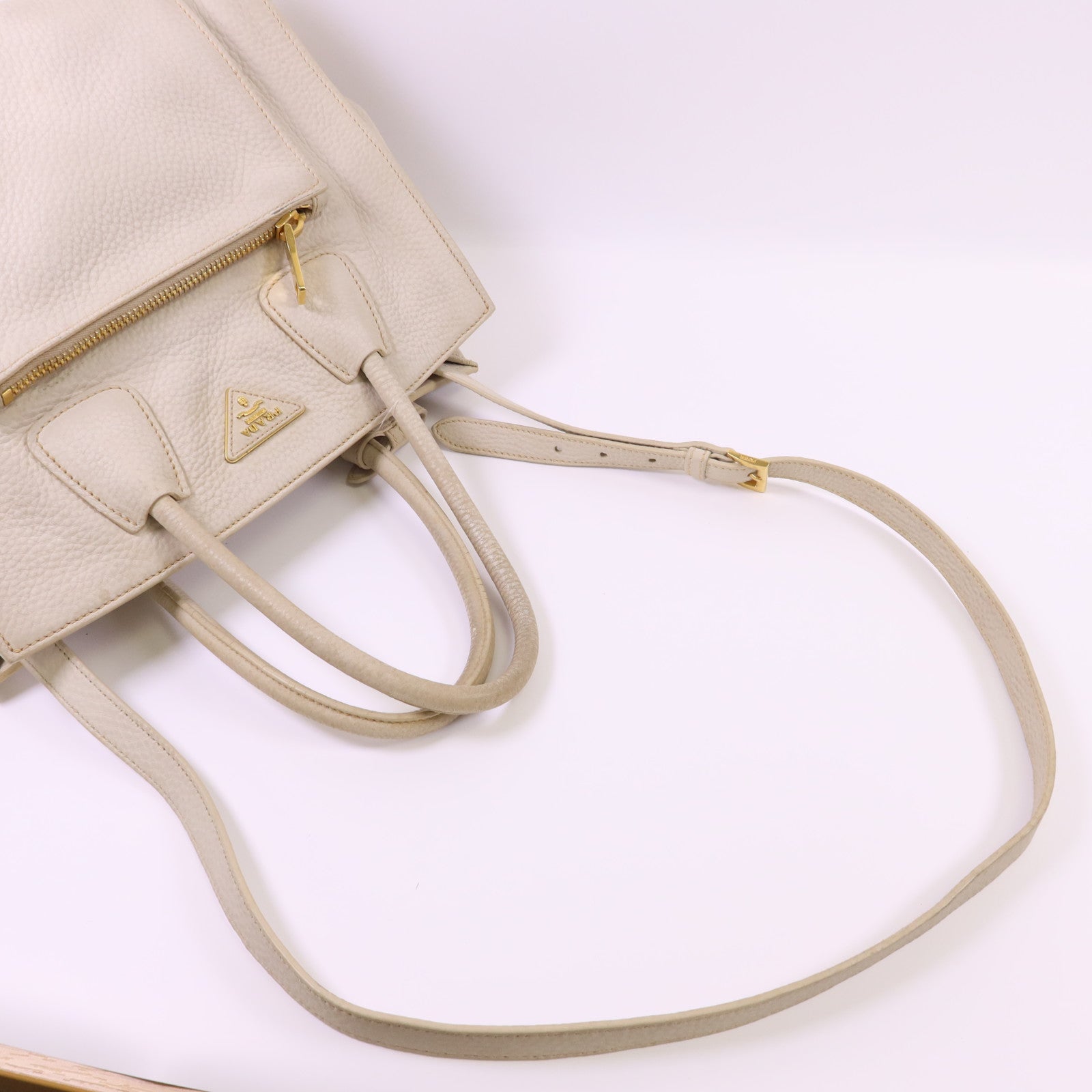 PRADA 牛皮皮革2 Way Shoulder Bag金扣手挽肩背兩用袋