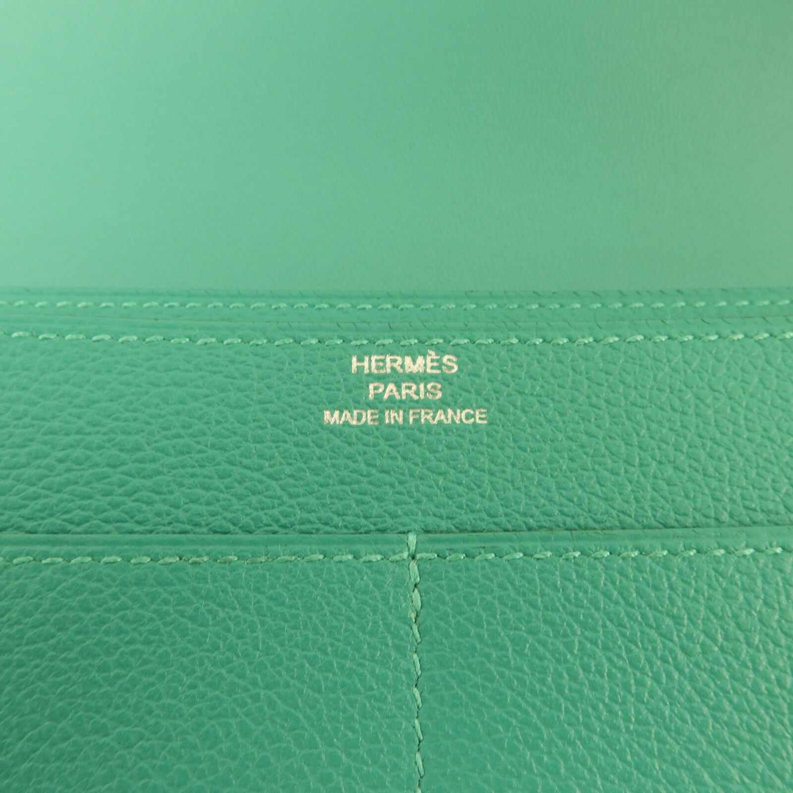HERMES Evercolor皮革Dogon GM長錢包Vert Verone