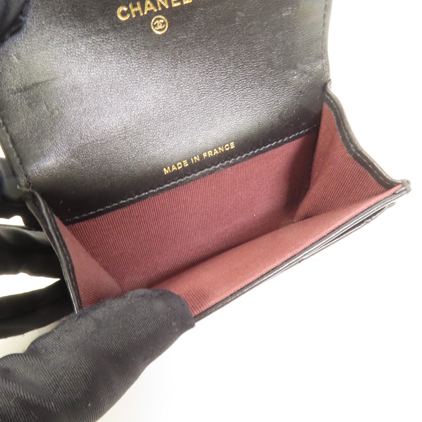 CHANEL 羊皮皮革Card Case金扣卡片套