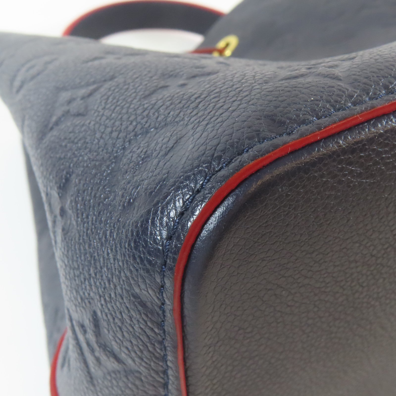 LOUIS VUITTON Monogram Empreinte Noe Noe MM金扣手挽肩背兩用袋深藍色