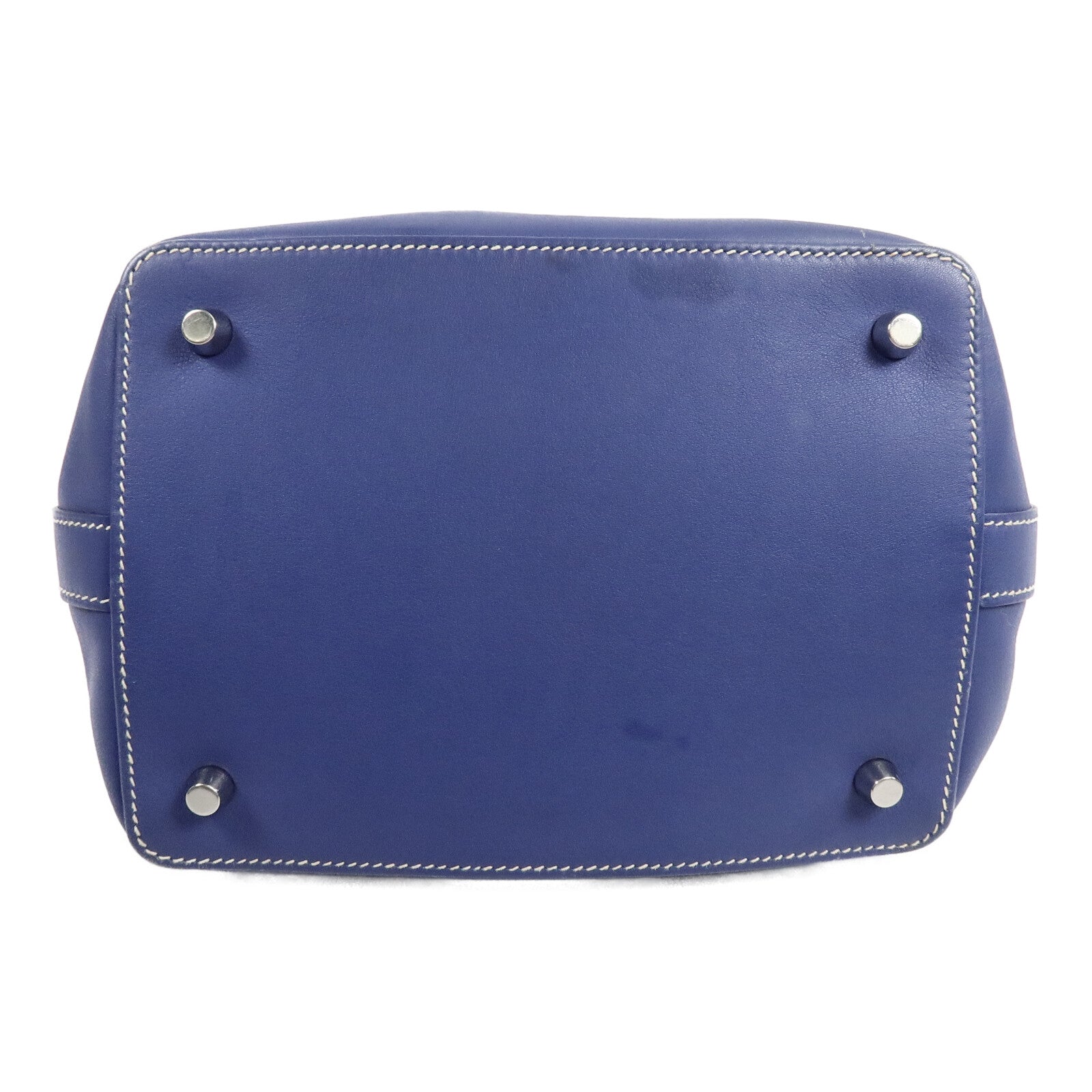 HERMES Evercolor皮革Tool Box 20手挽肩背兩用袋Bleu Agate