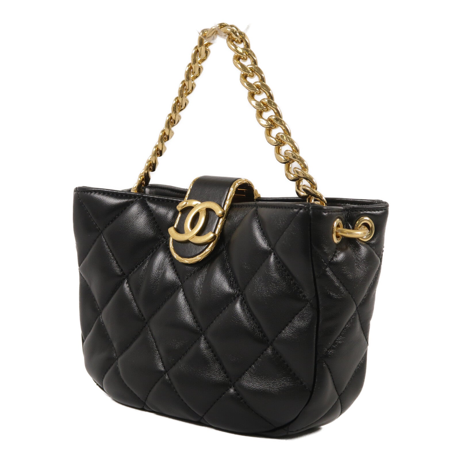 CHANEL 羊皮皮革Chain Shoulder手挽肩背兩用袋