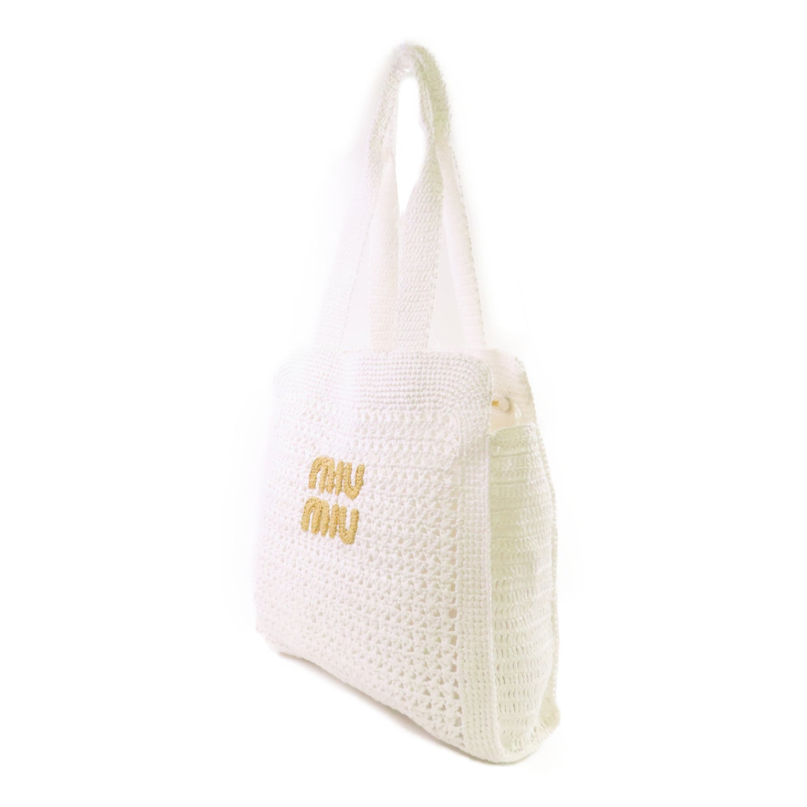 Miu Miu 【激減優惠】PVC Tote Bag金扣肩背袋白色