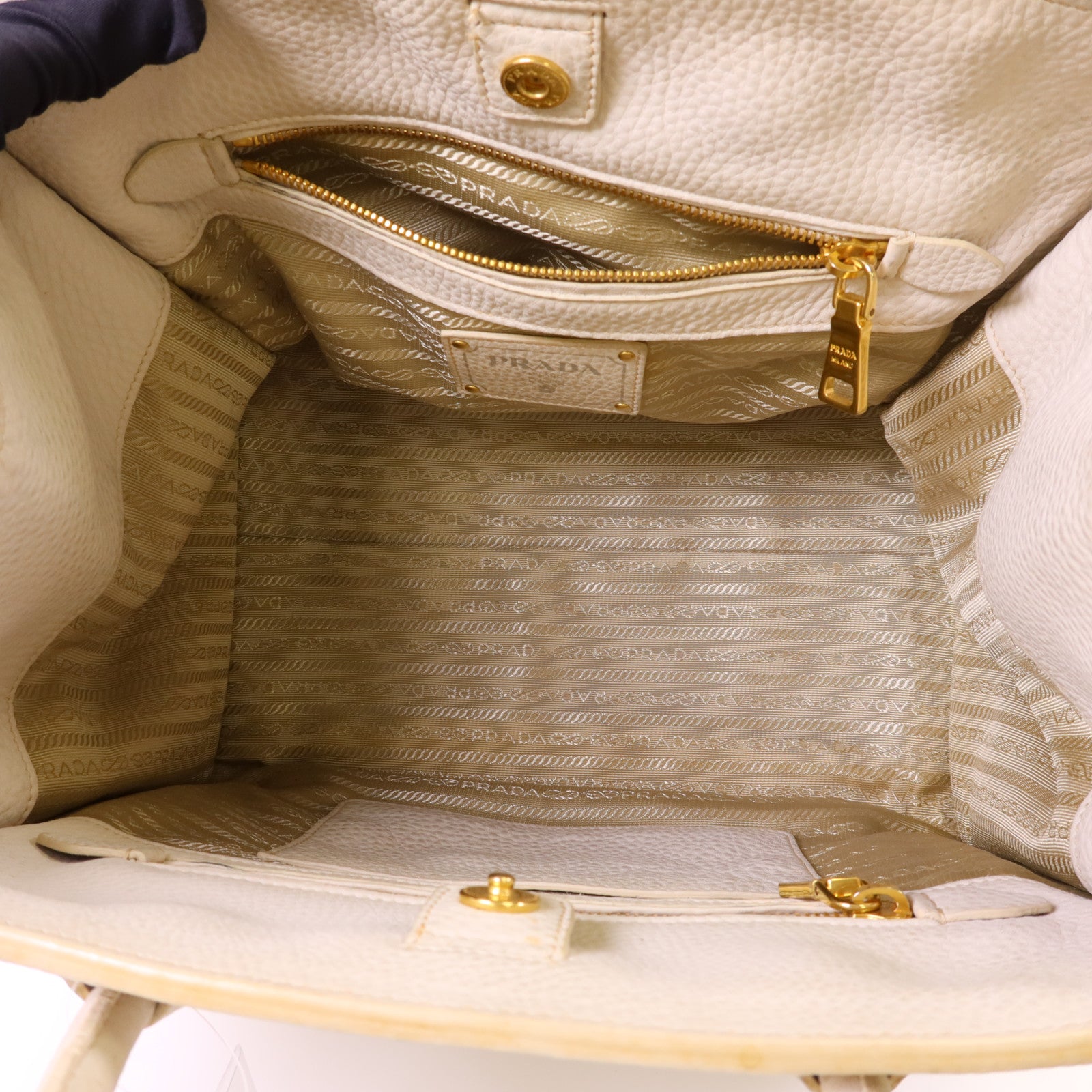 PRADA 牛皮皮革2 Way Shoulder Bag金扣手挽肩背兩用袋