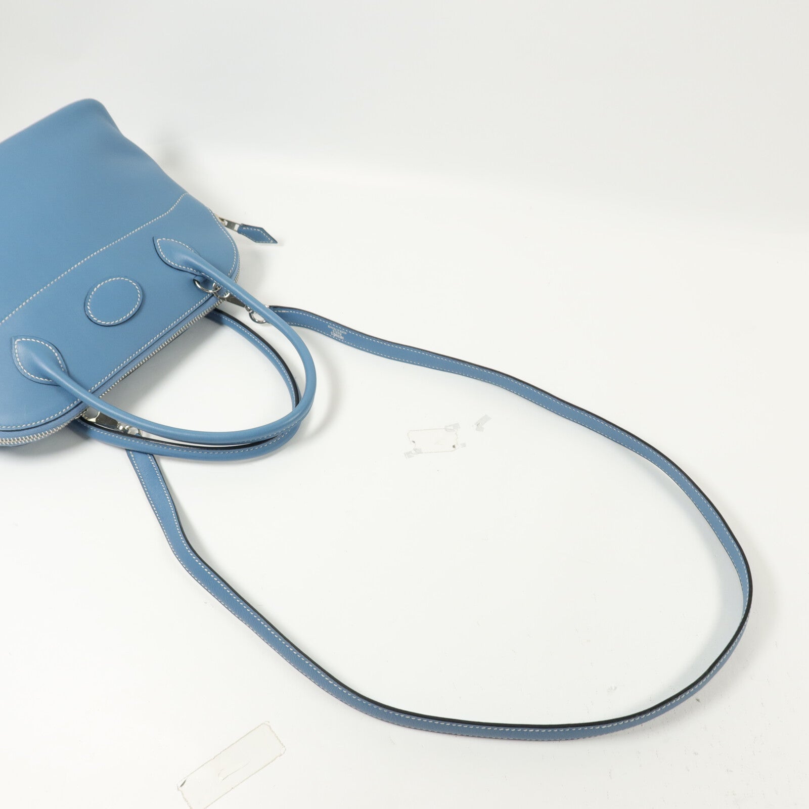 HERMES Swift皮革Bolide 27手挽肩背兩用袋Blue Jean