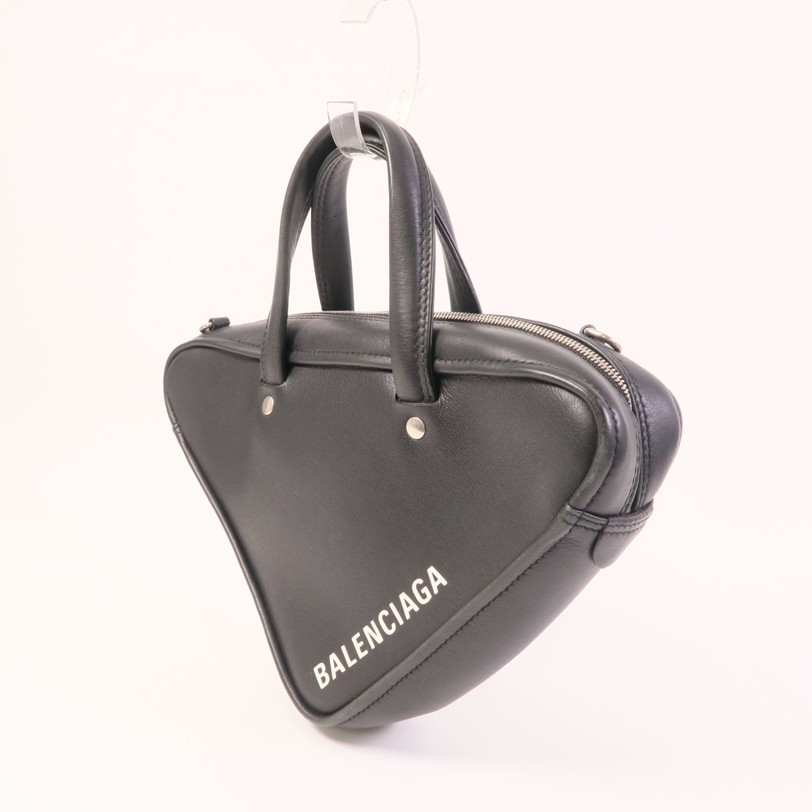 BALENCIAGA 牛皮皮革Triangle Duffle XS銀扣手挽肩背兩用袋