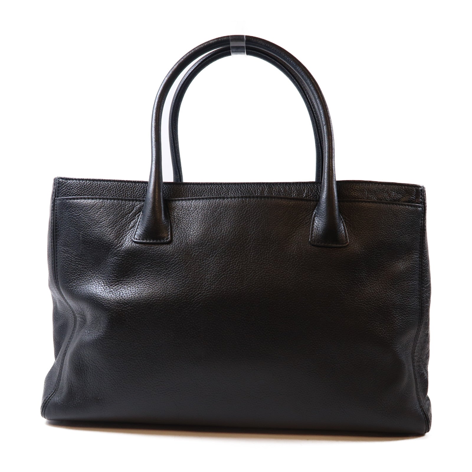 CHANEL 牛皮皮革Executive Cerf Tote Bag銀扣手挽袋黑色