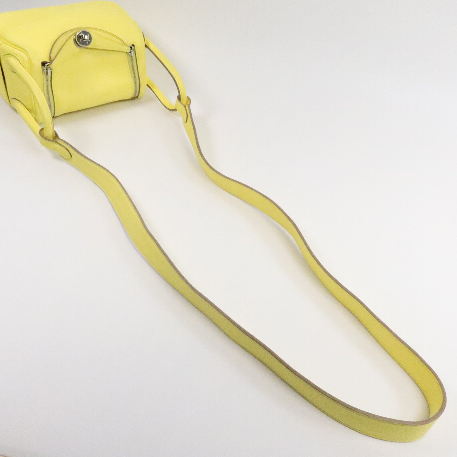 HERMES Mini Lindy金扣手挽肩背兩用袋Limoncello