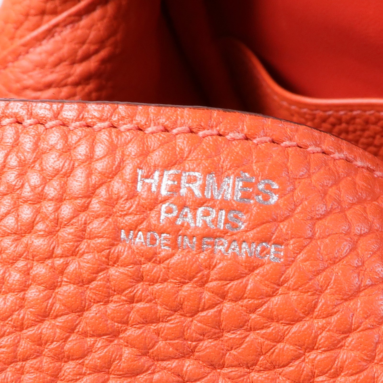 HERMES Clemence皮革Lindy 30銀扣手挽肩背兩用袋Rouge Pivoine