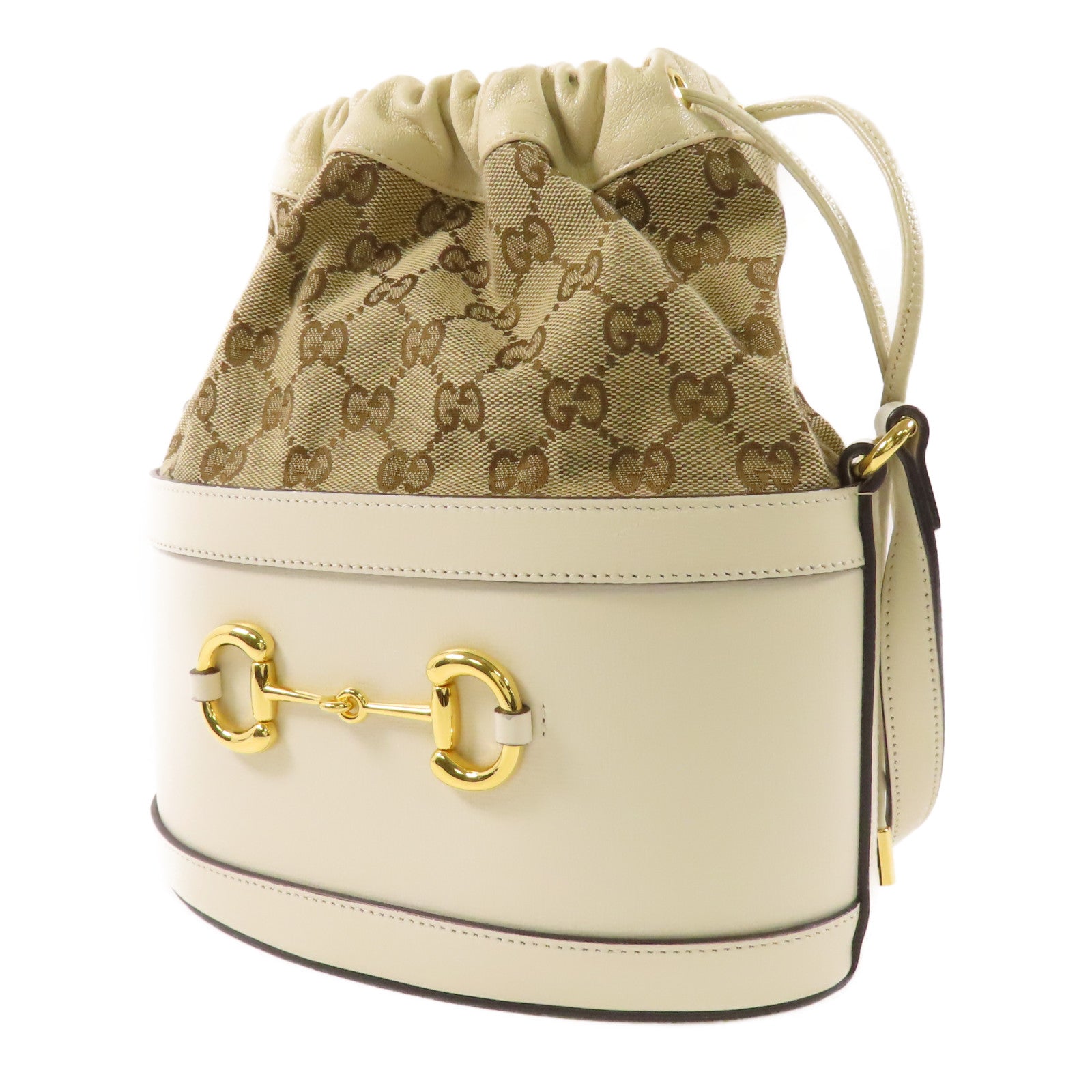 GUCCI GG GHW Shoulder Bag 602118 Calfskin Leather Brown/Beige