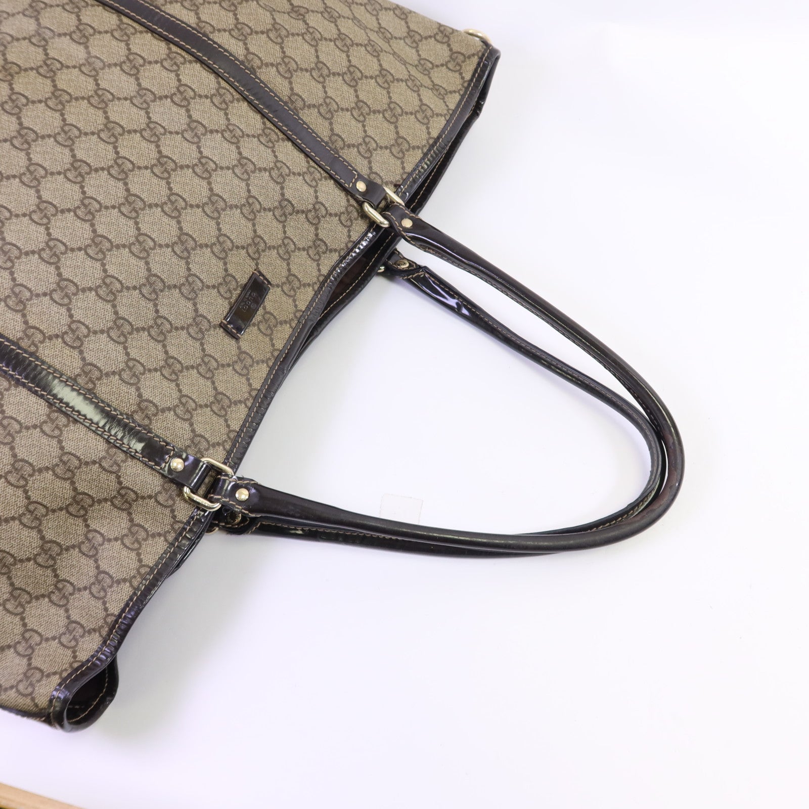 GUCCI 塗層帆布Tote Bag金扣肩背袋