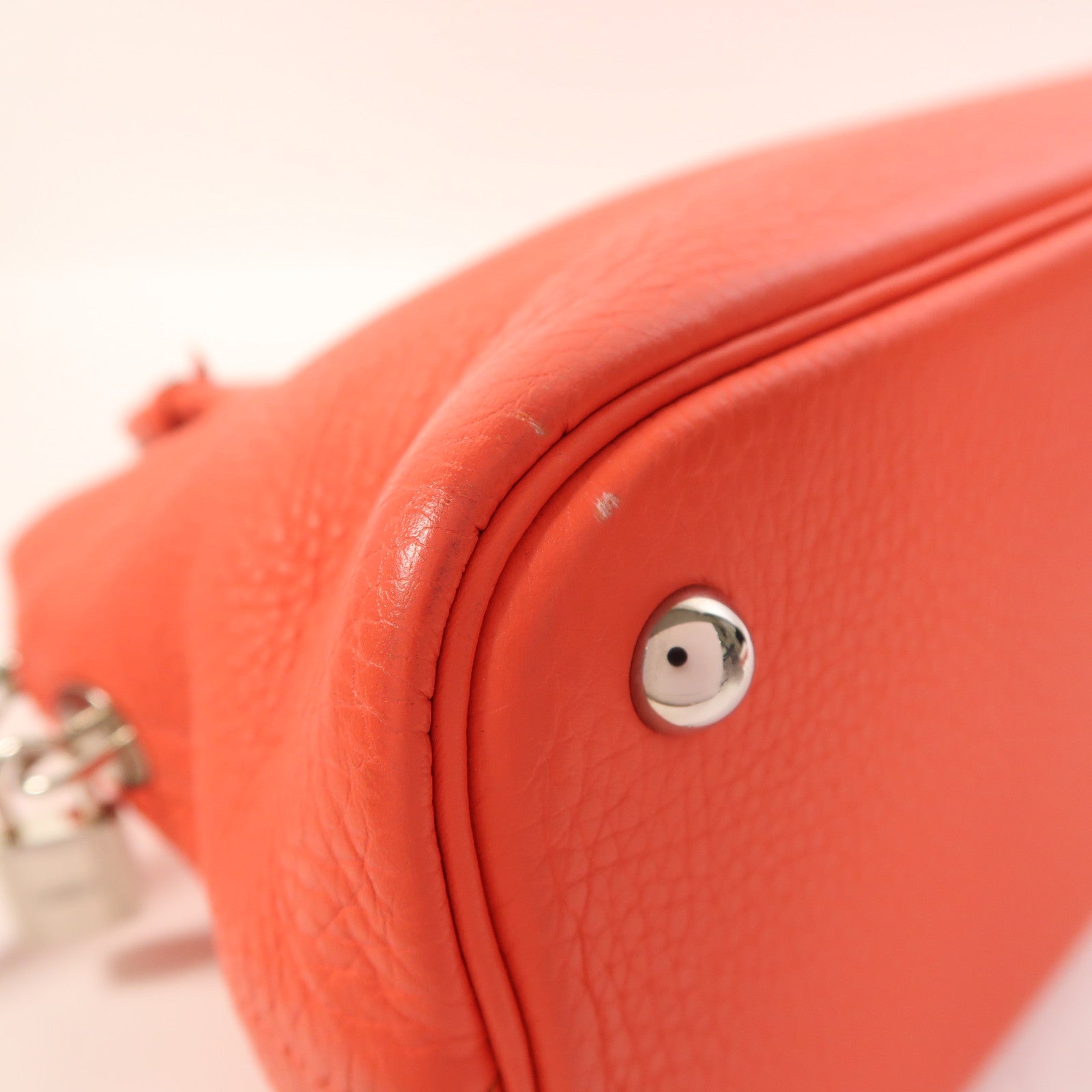 HERMES Clemence皮革Bolide 31銀扣手挽肩背兩用袋Rose Jaipur