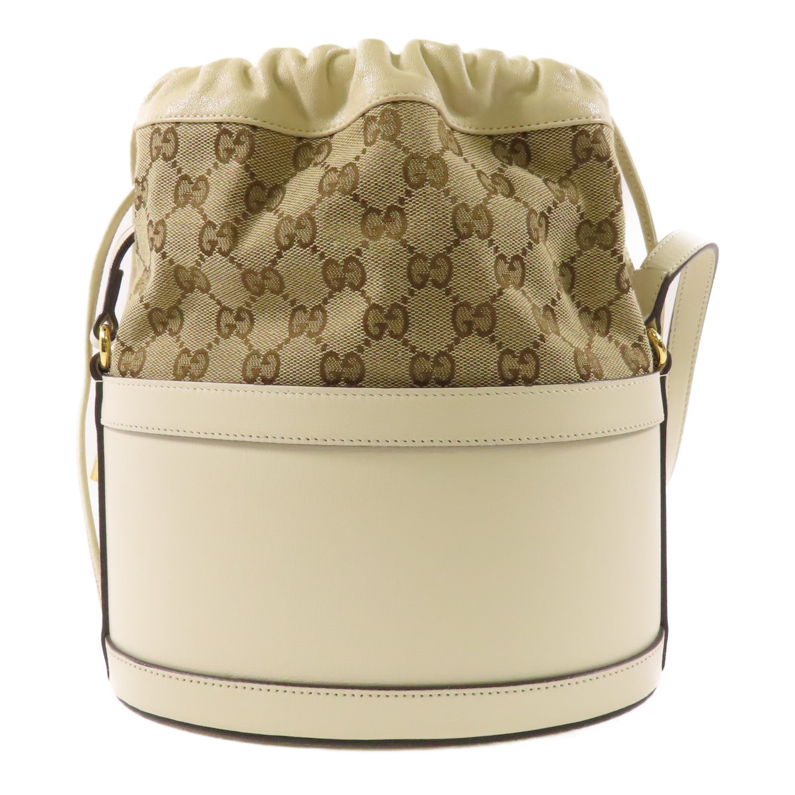 GUCCI GG GHW Shoulder Bag 602118 Calfskin Leather Brown/Beige