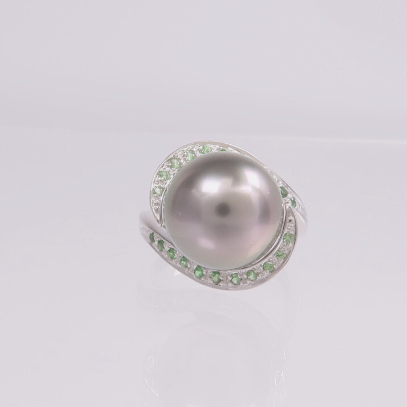 JEWELRY 18K白金Pearl Color Stone Ring珍珠/彩色寶石戒指US#6.5