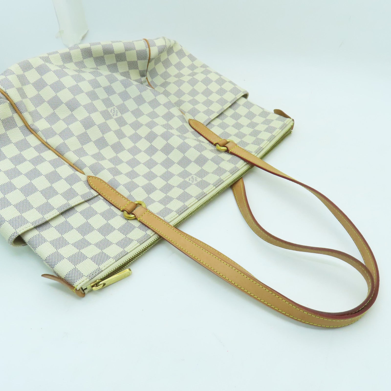 LOUIS VUITTON 【清倉大減價】Damier Totally MM金扣肩背袋米白色