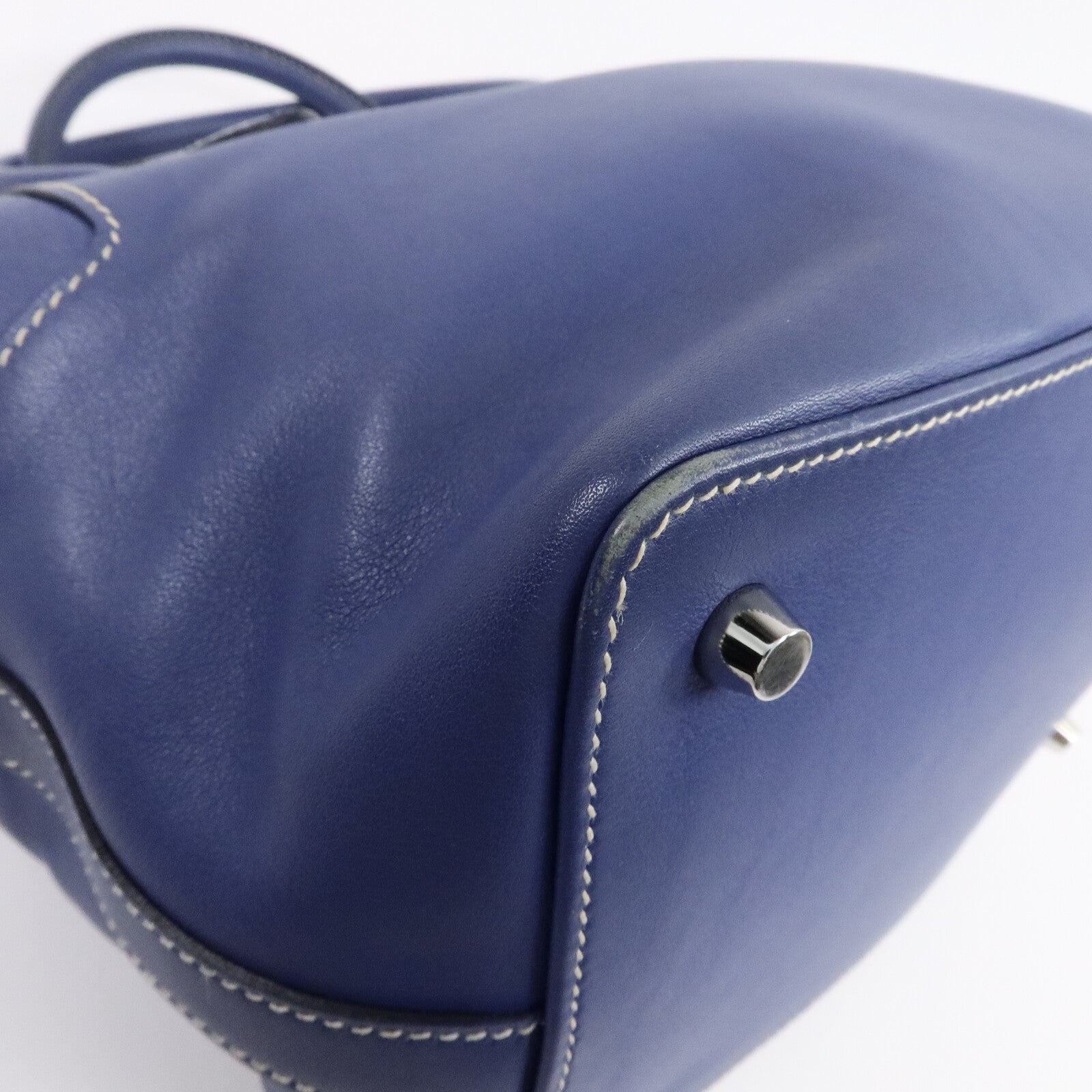 HERMES Evercolor皮革Tool Box 20手挽肩背兩用袋Bleu Agate